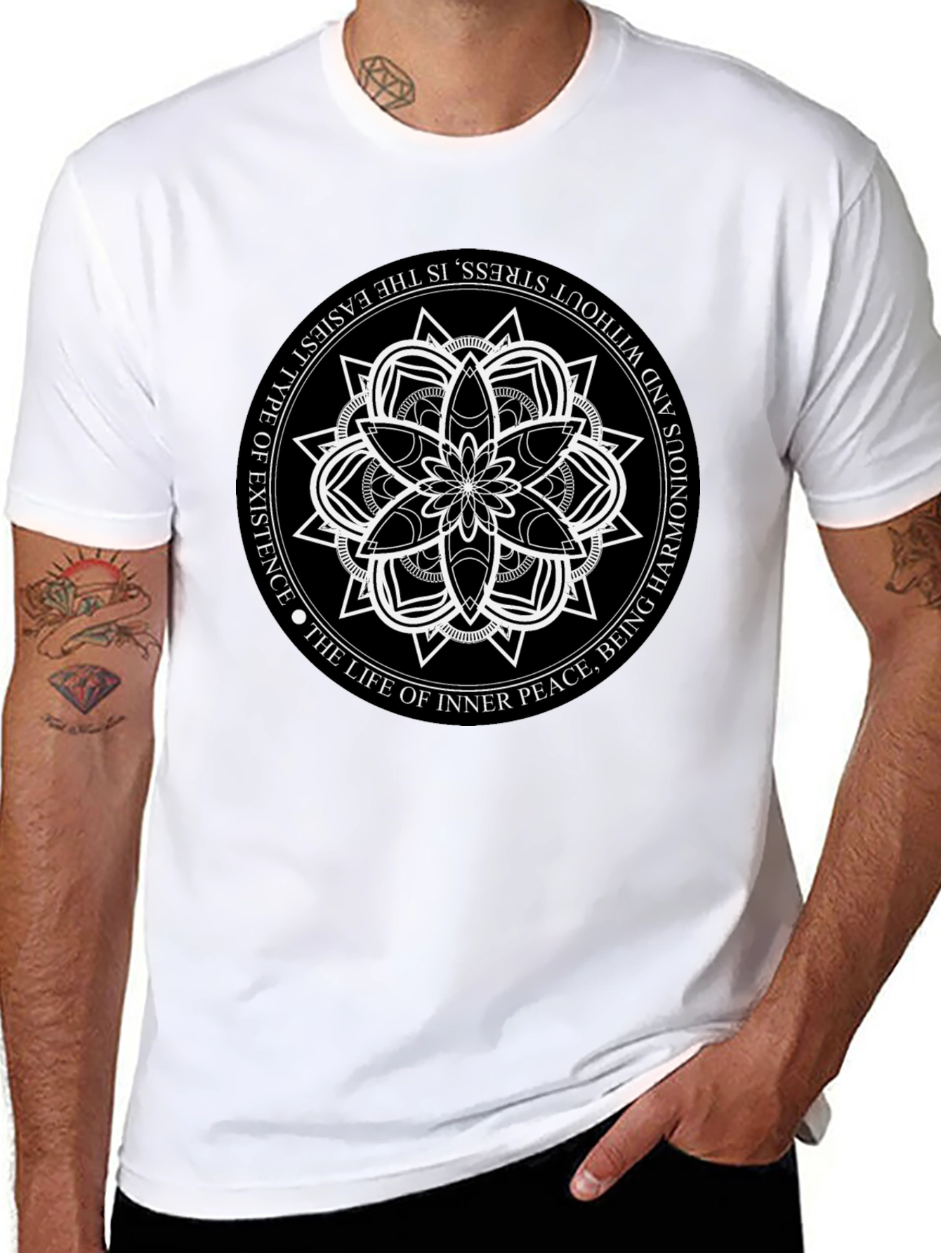 Black Mandala T-Shirt - Inner Peace Design