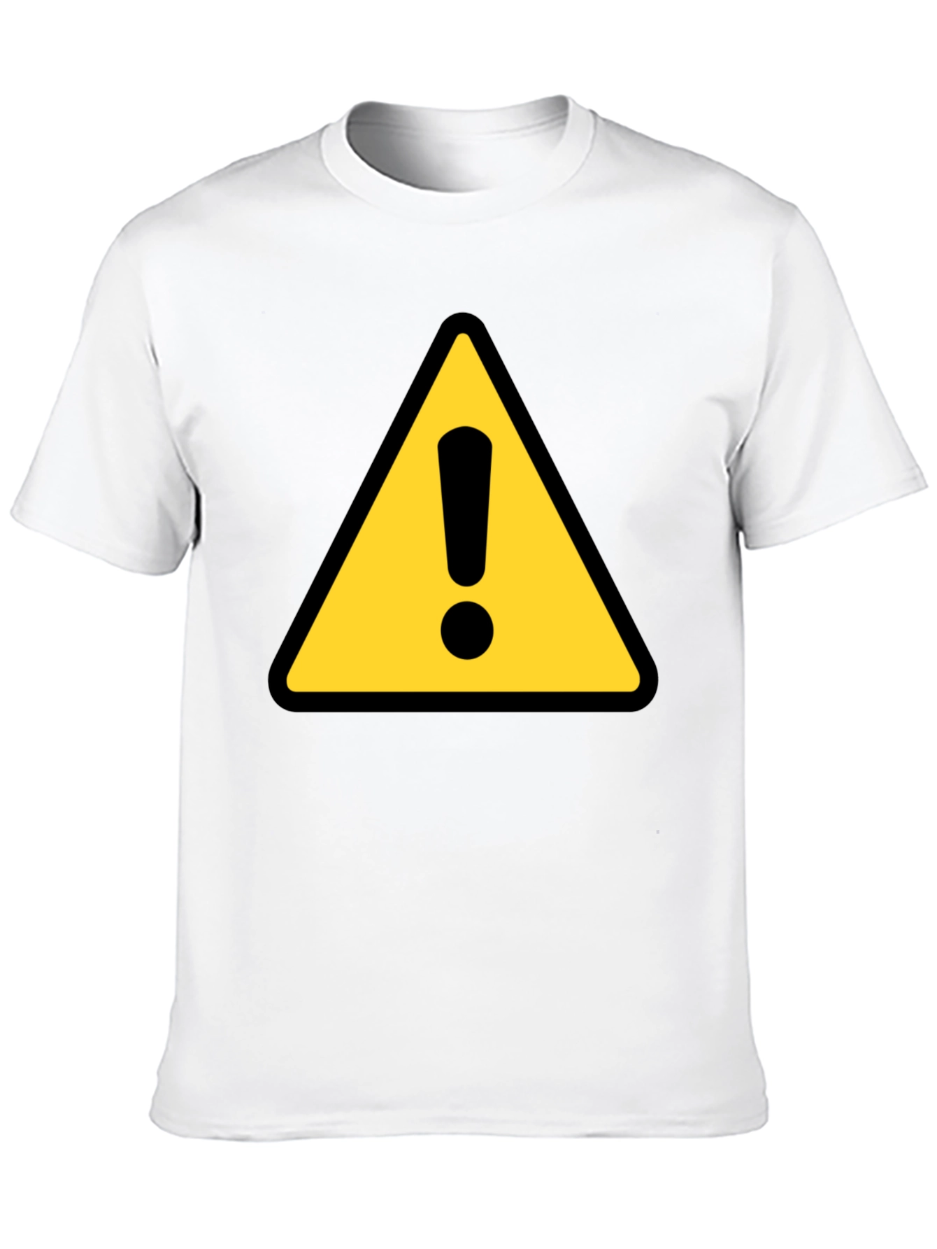 Warning Sign T-Shirt - Black Crew Neck Tee