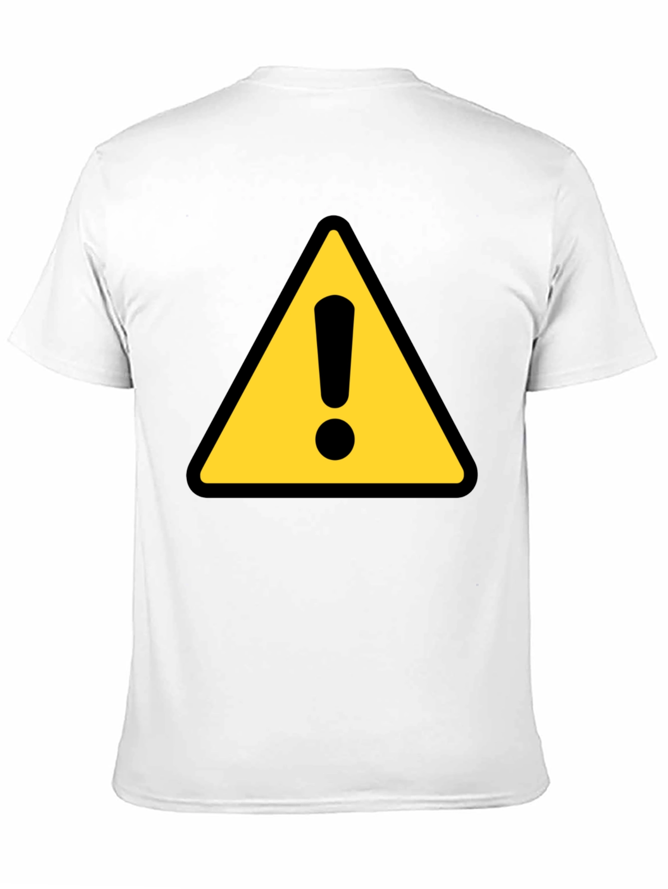 Warning Sign T-Shirt - Black Crew Neck Tee