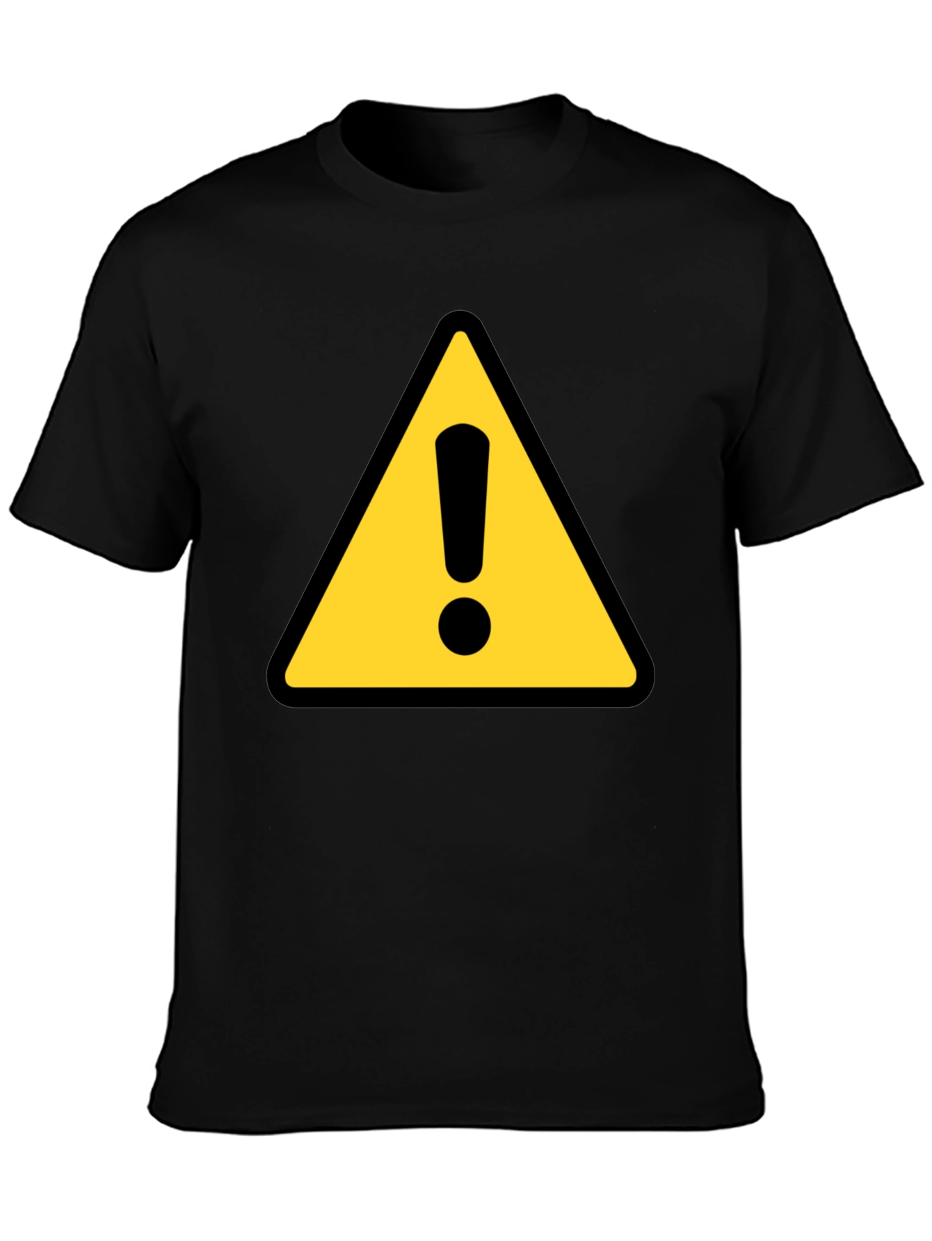 Warning Sign T-Shirt - Black Crew Neck Tee