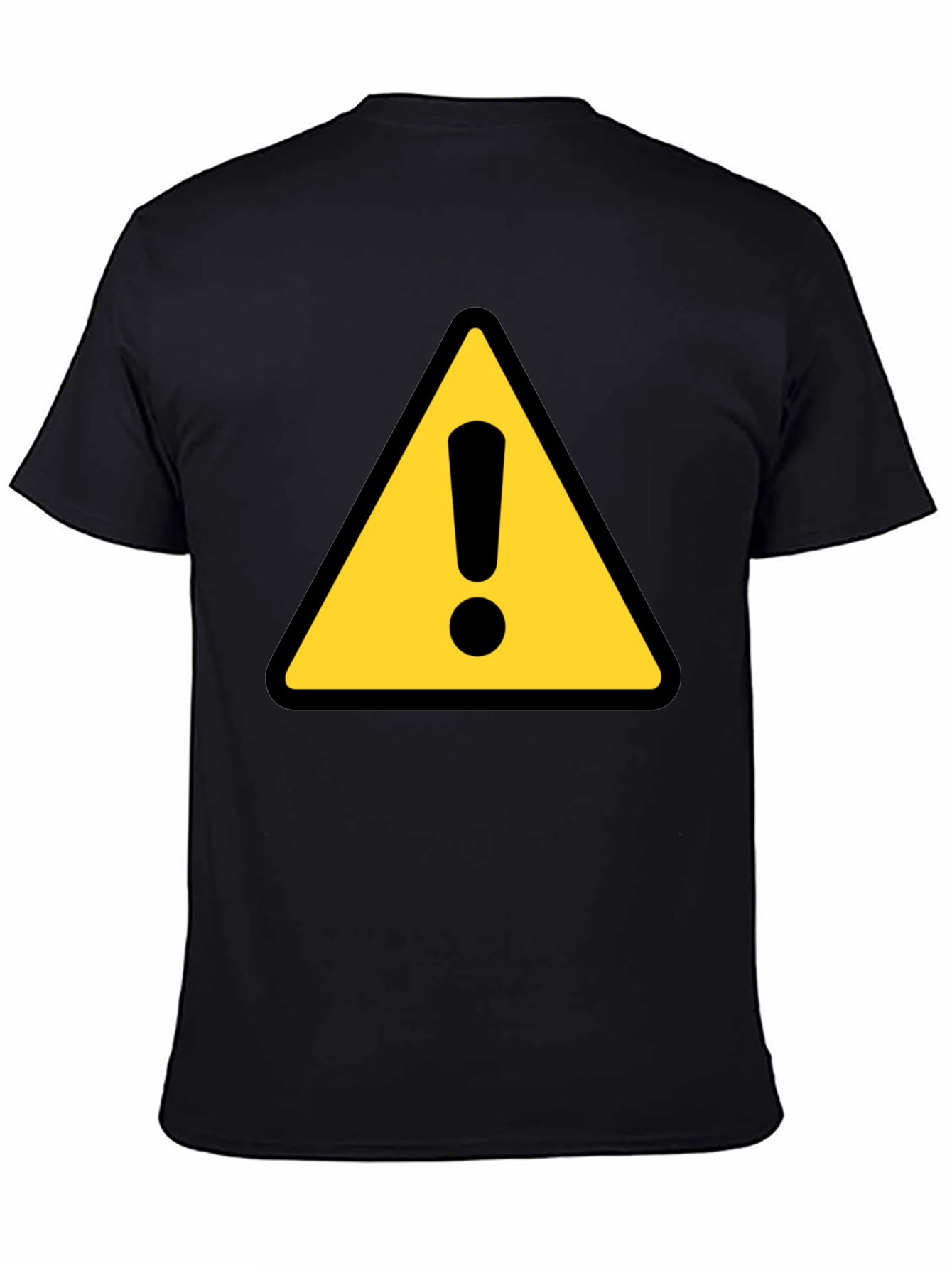 Warning Sign T-Shirt - Black Crew Neck Tee