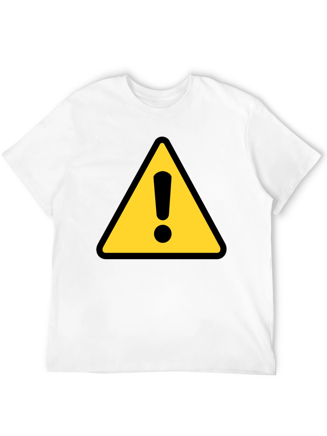 Warning Sign T-Shirt - Black Crew Neck Tee
