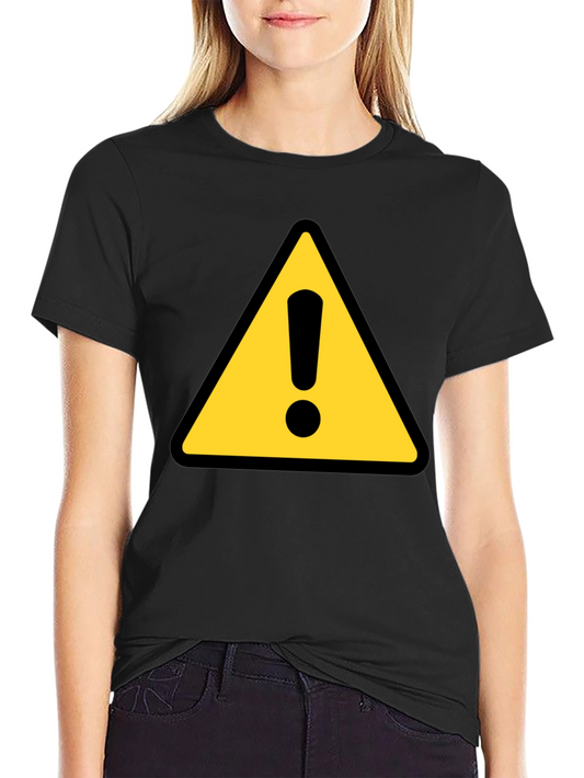 Warning Sign T-Shirt - Black Crew Neck Tee