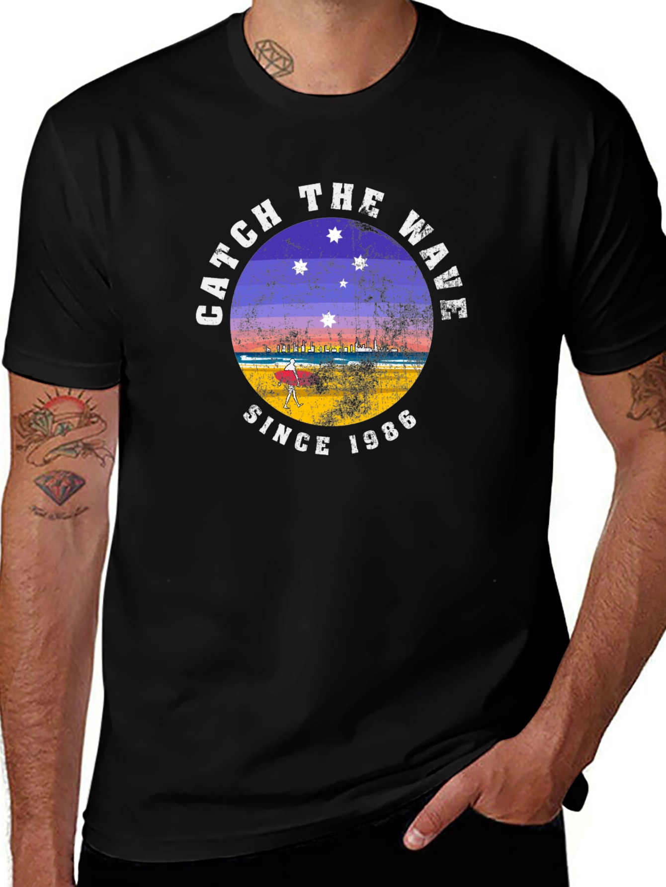 Catch the Wave Since 1986 Black T-Shirt