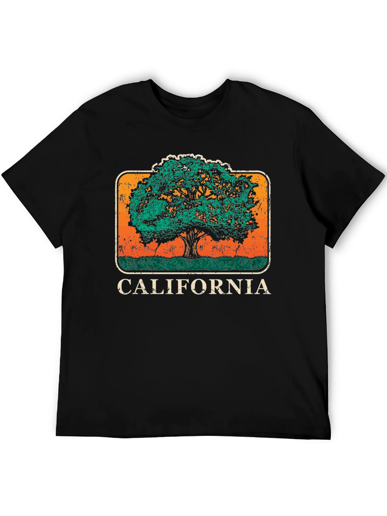 California Tree Graphic Black T-Shirt