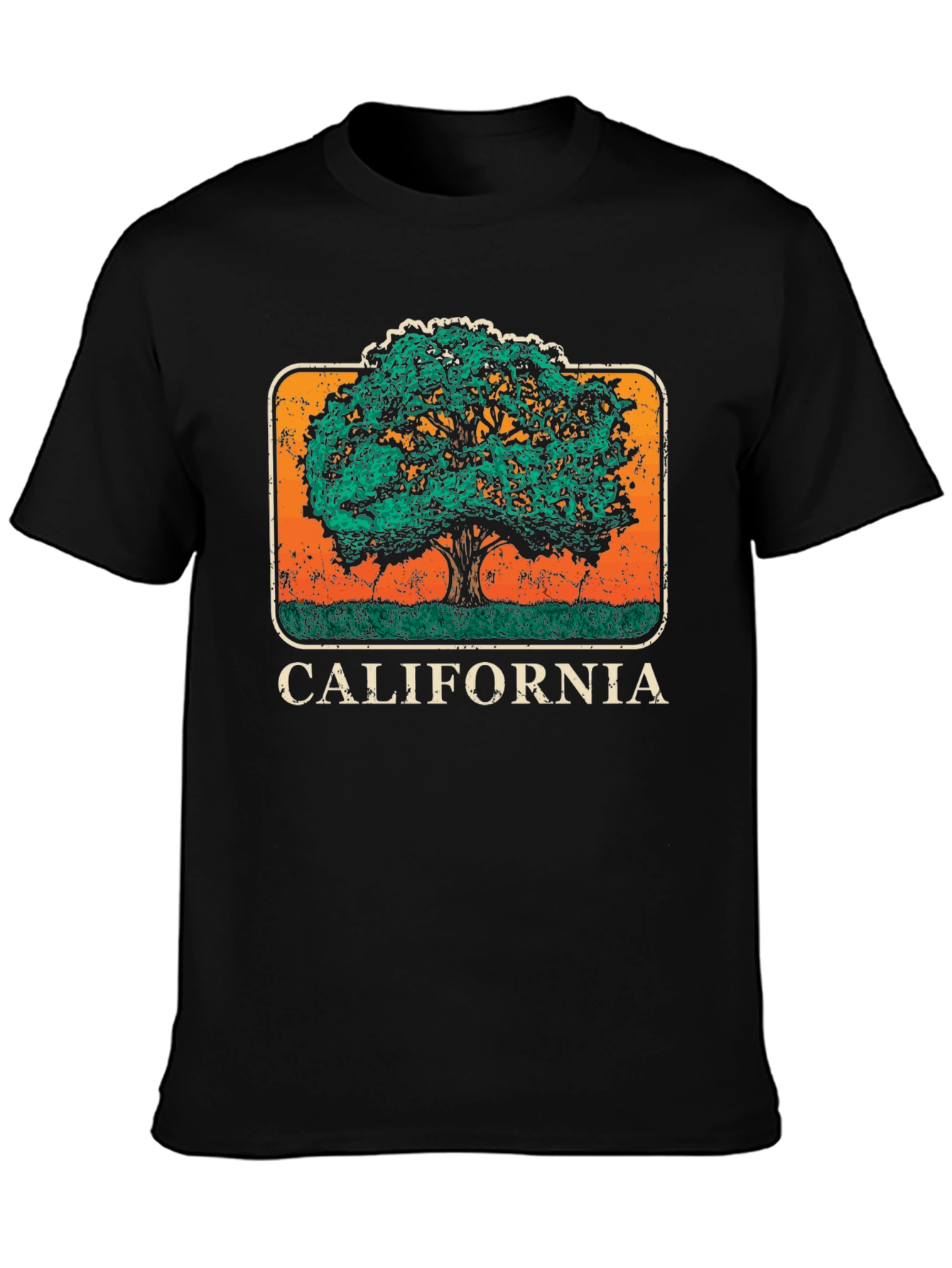 California Tree Graphic Black T-Shirt
