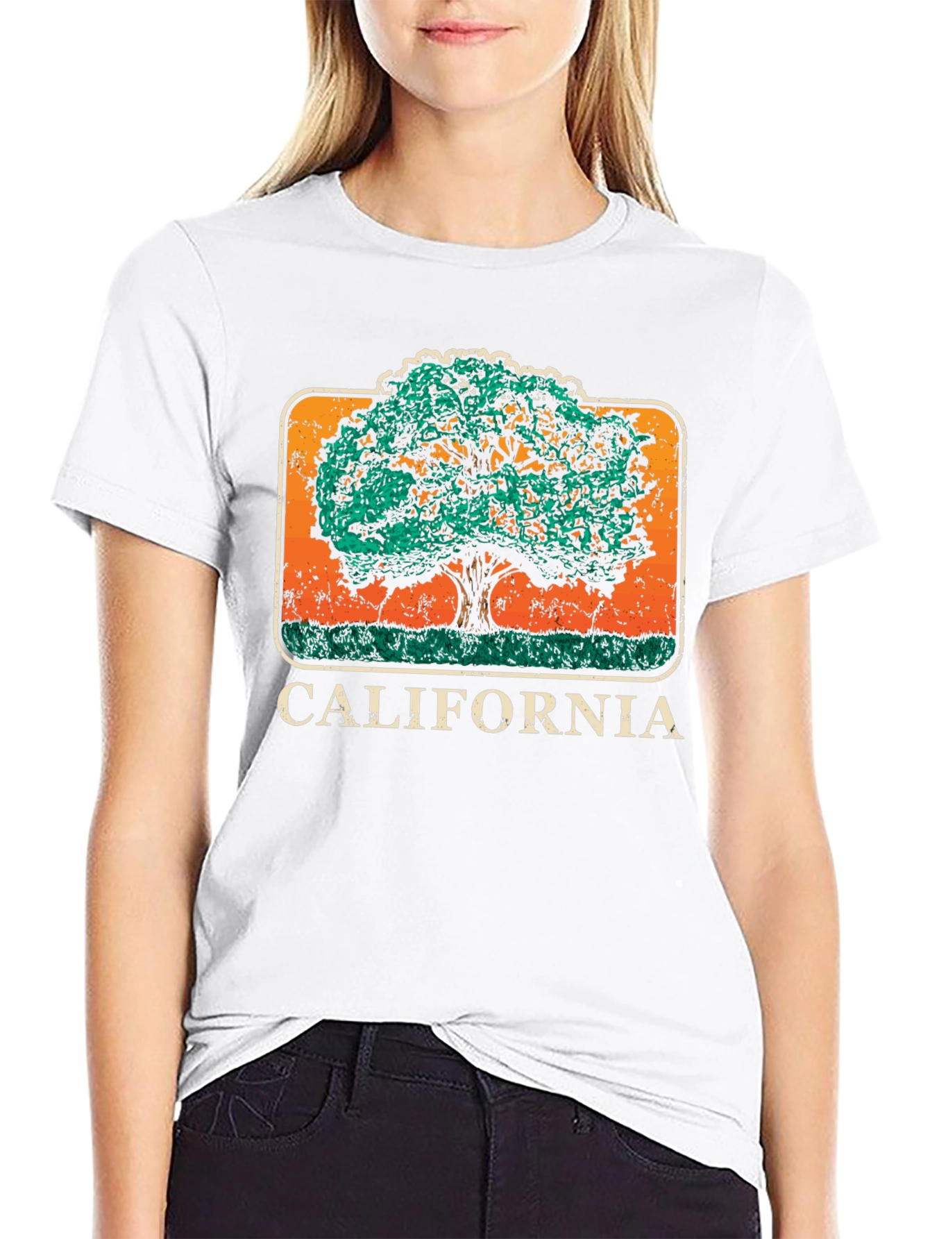 California Tree Graphic Black T-Shirt