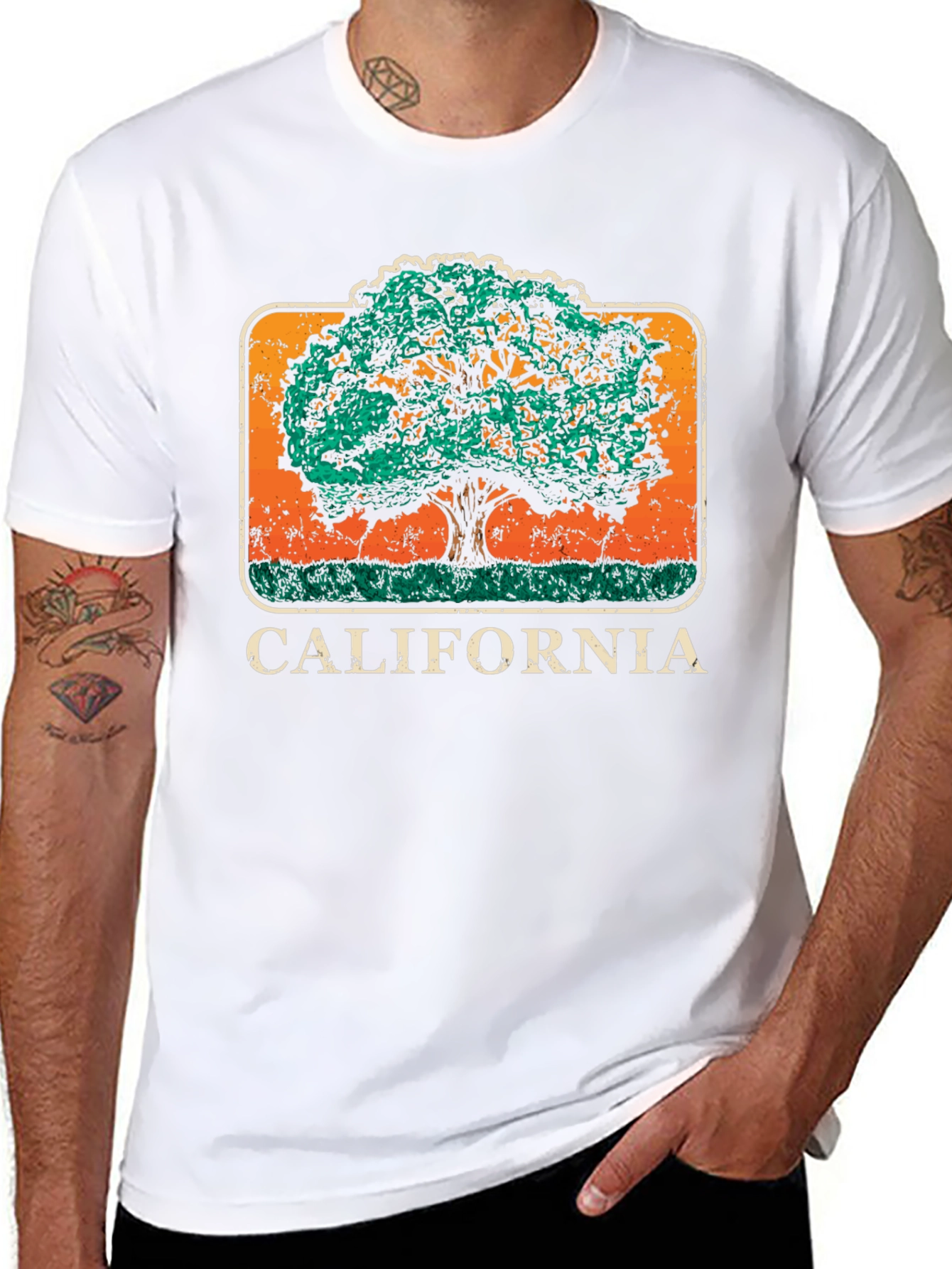 California Tree Graphic Black T-Shirt