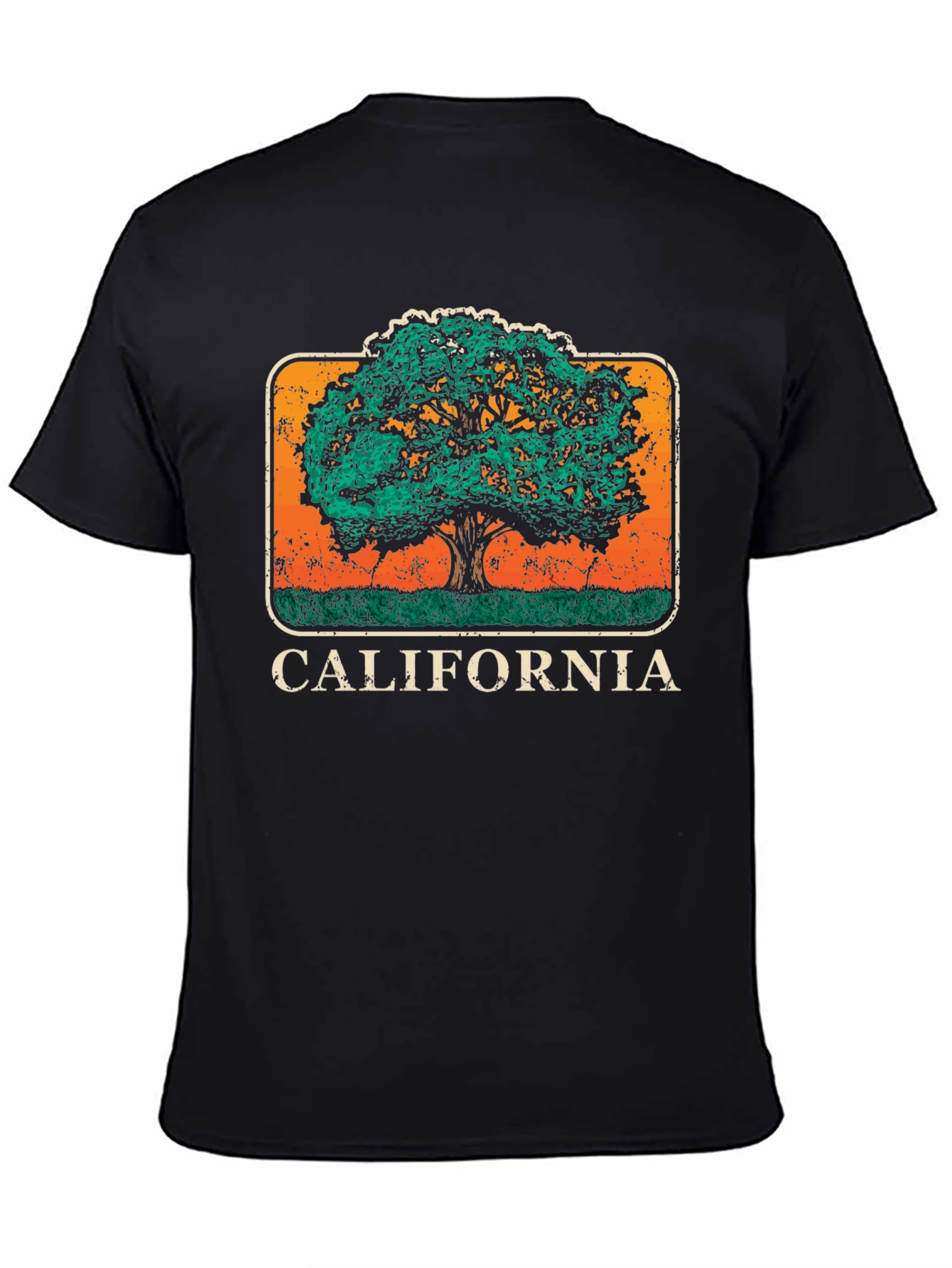 California Tree Graphic Black T-Shirt