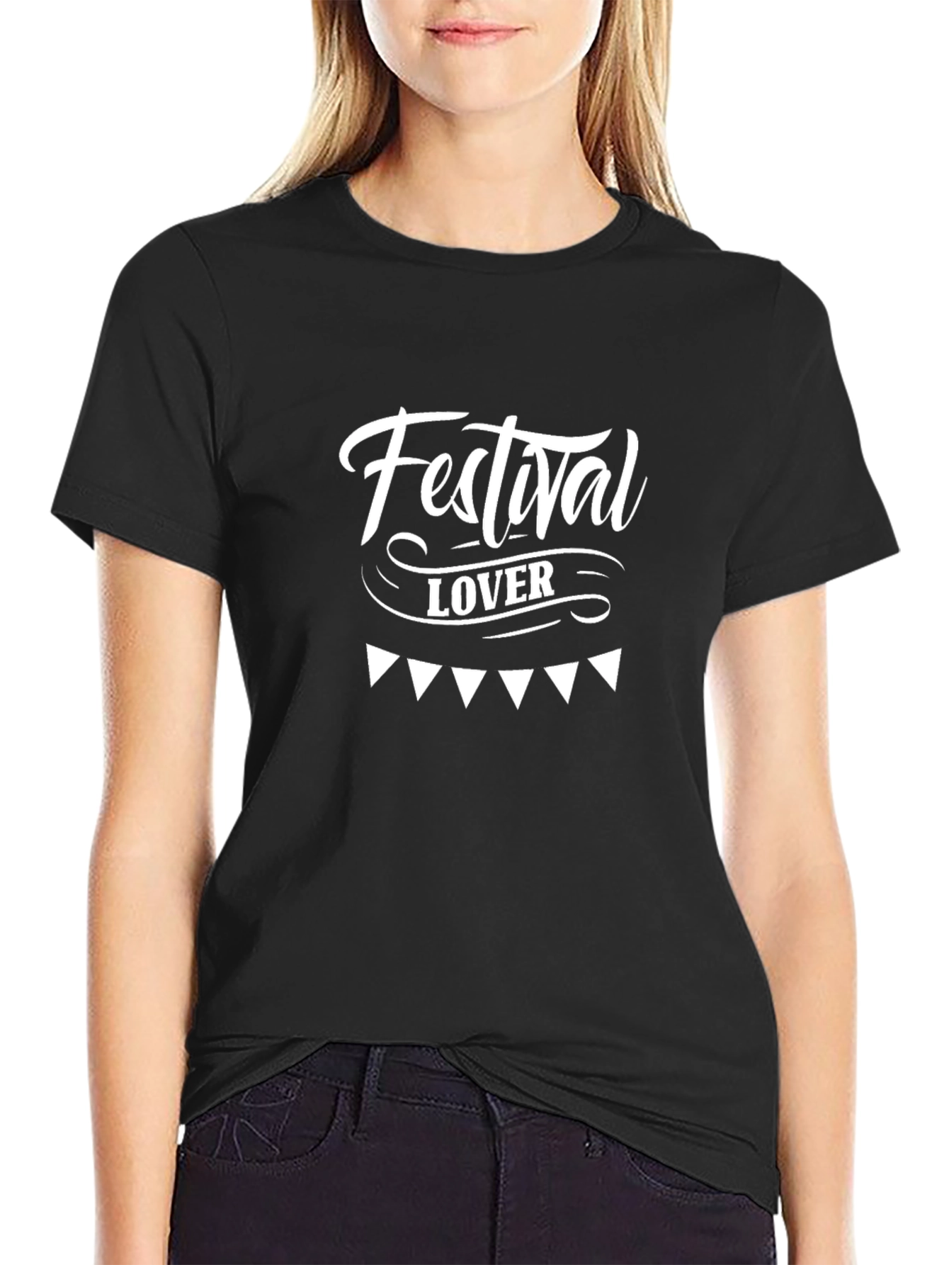 Festival Lover Black Graphic Tee