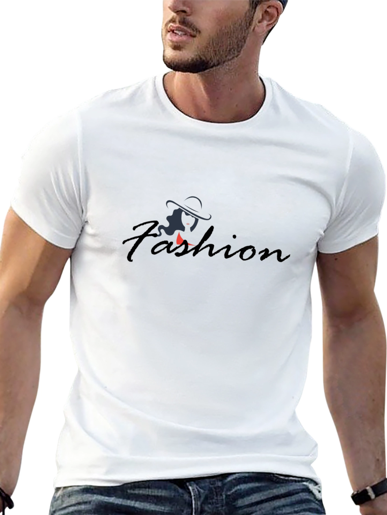 Mens Black Fashion Graphic T-Shirt