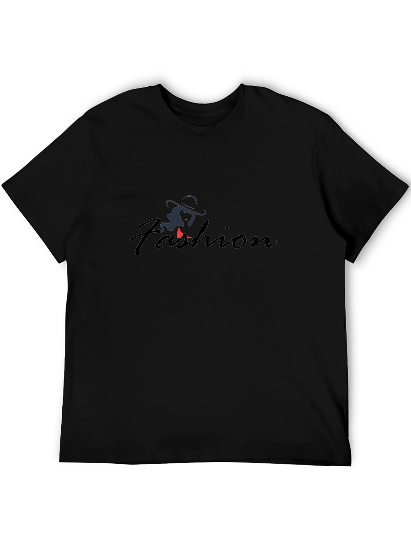 Mens Black Fashion Graphic T-Shirt