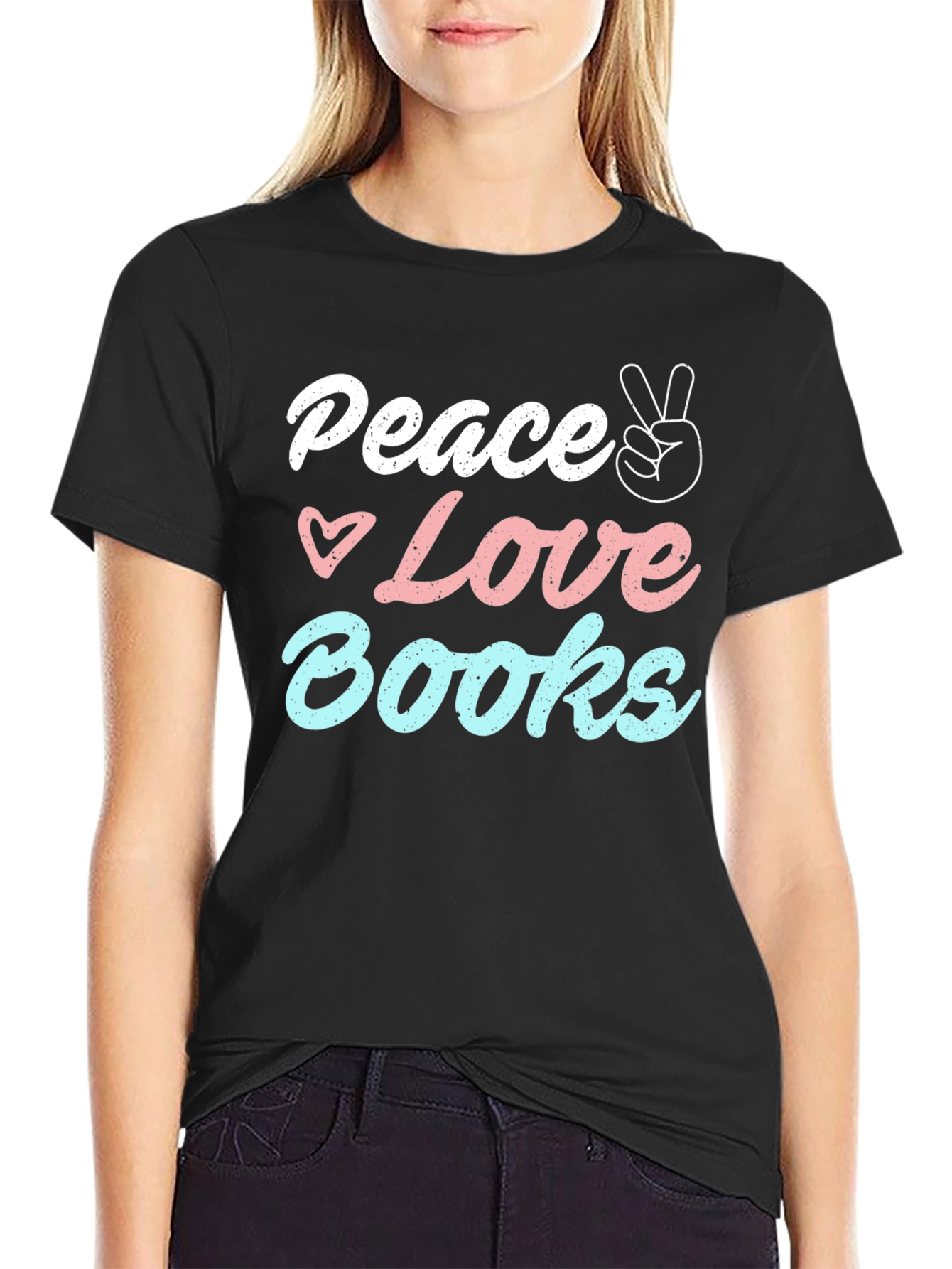 Peace Love Books T-Shirt - Unisex Graphic Tee
