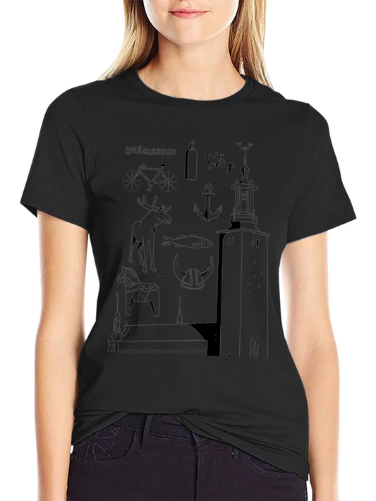 Sweden-Themed Black T-Shirt