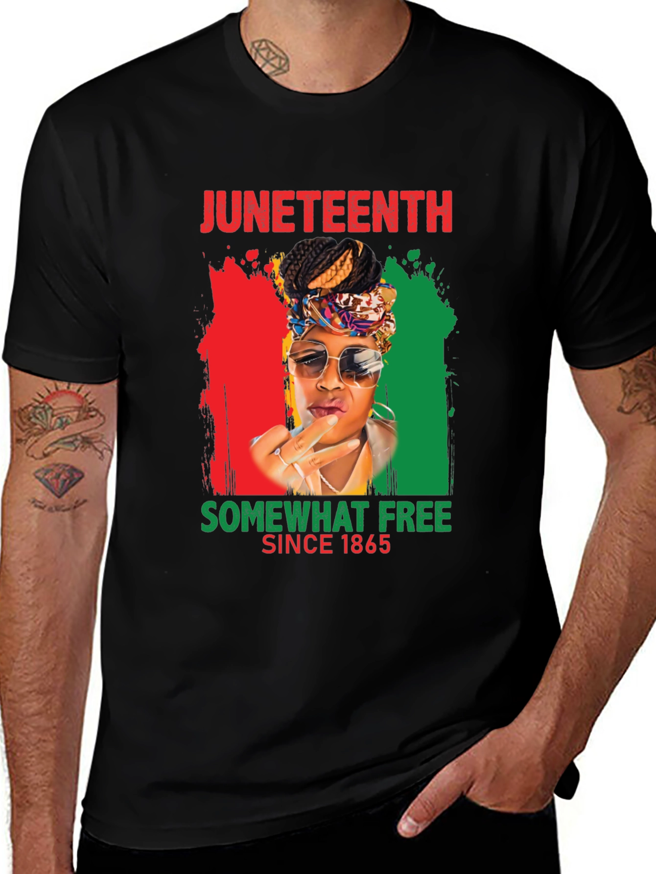 Juneteenth Somewhat Free Since 1865 Black T-Shirt