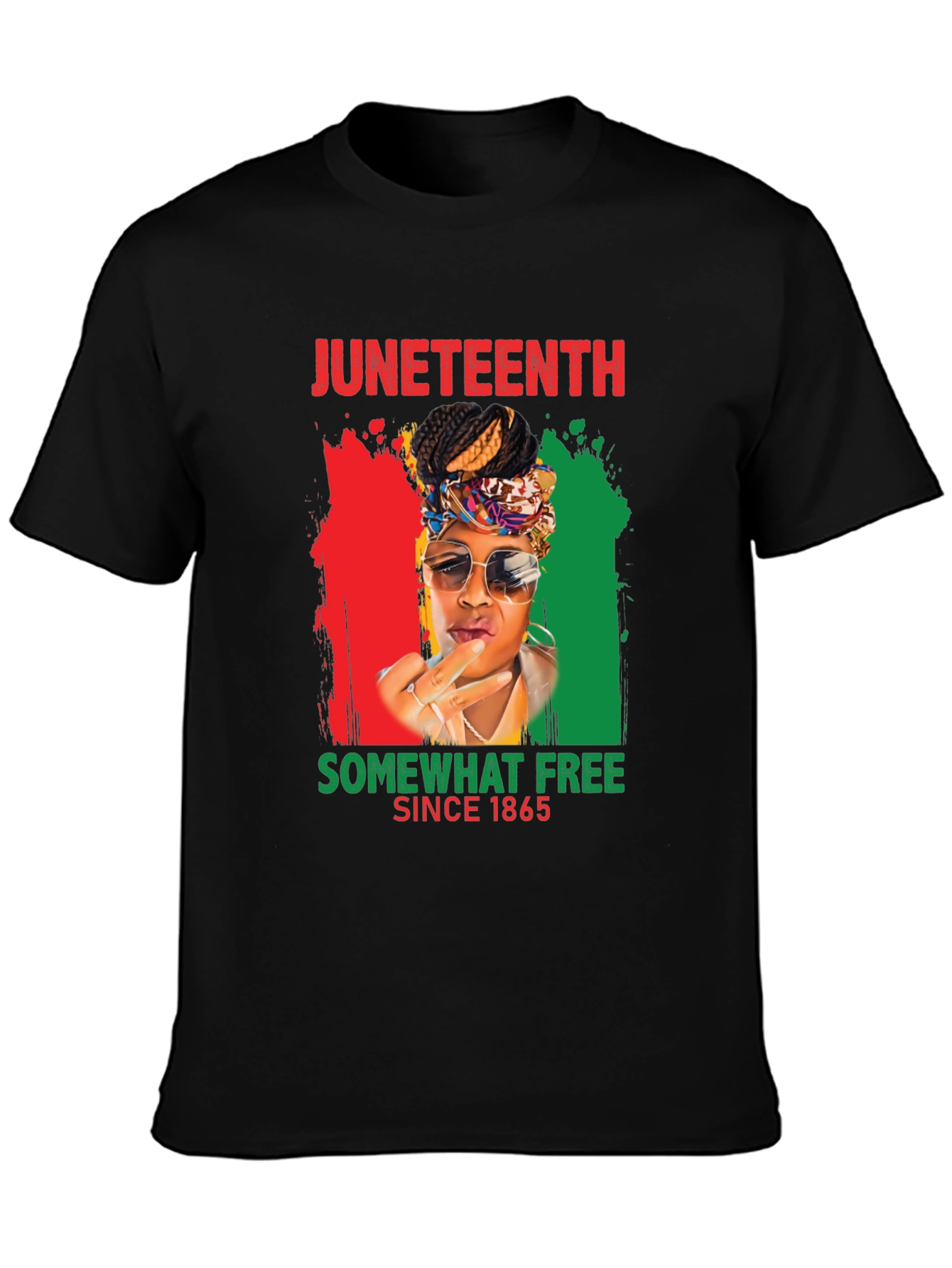 Juneteenth Somewhat Free Since 1865 Black T-Shirt