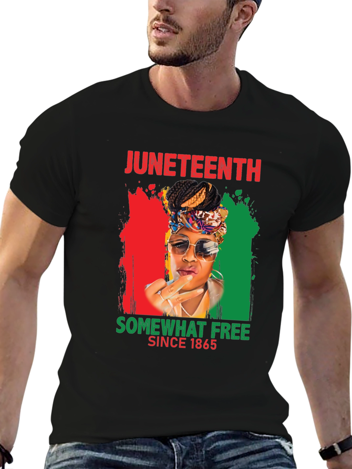 Juneteenth Somewhat Free Since 1865 Black T-Shirt