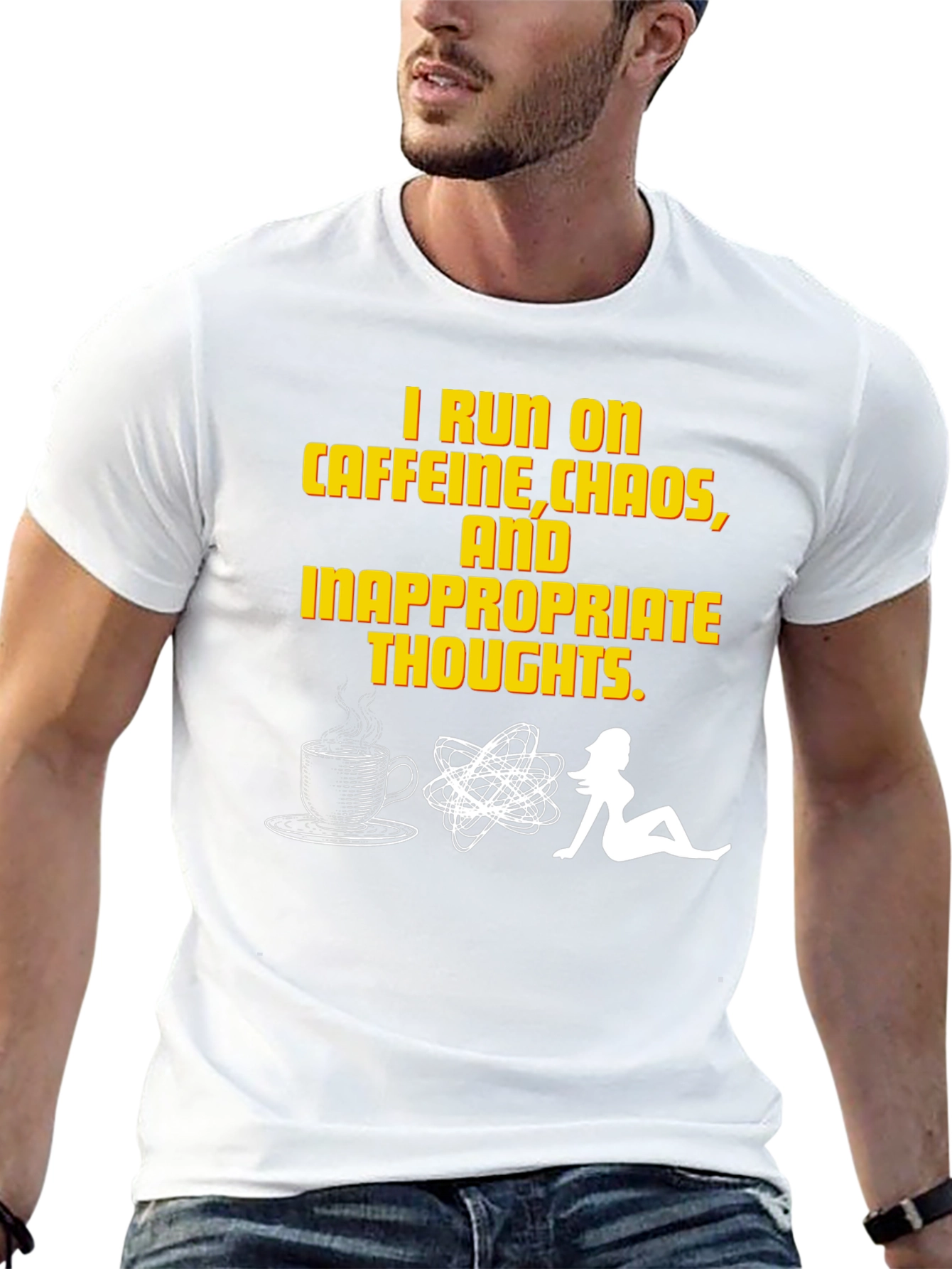 I Run on Caffeine Chaos Inappropriate Thoughts T-Shirt