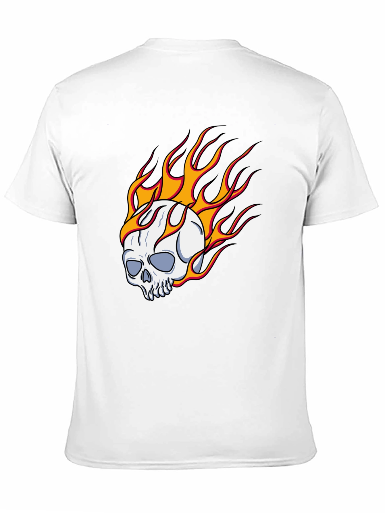 Skull On Fire Graphic Tee - Bold Black T-Shirt