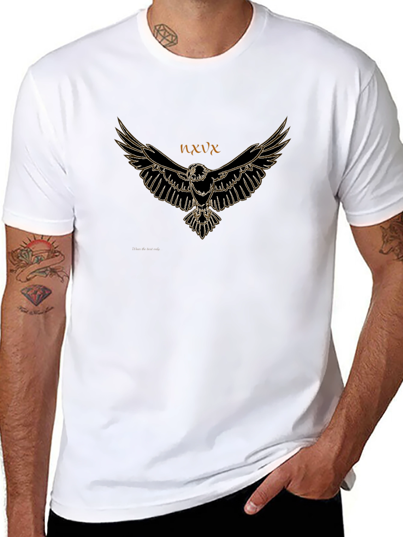 Eagle Graphic Tee - Mens Black Cotton T-Shirt