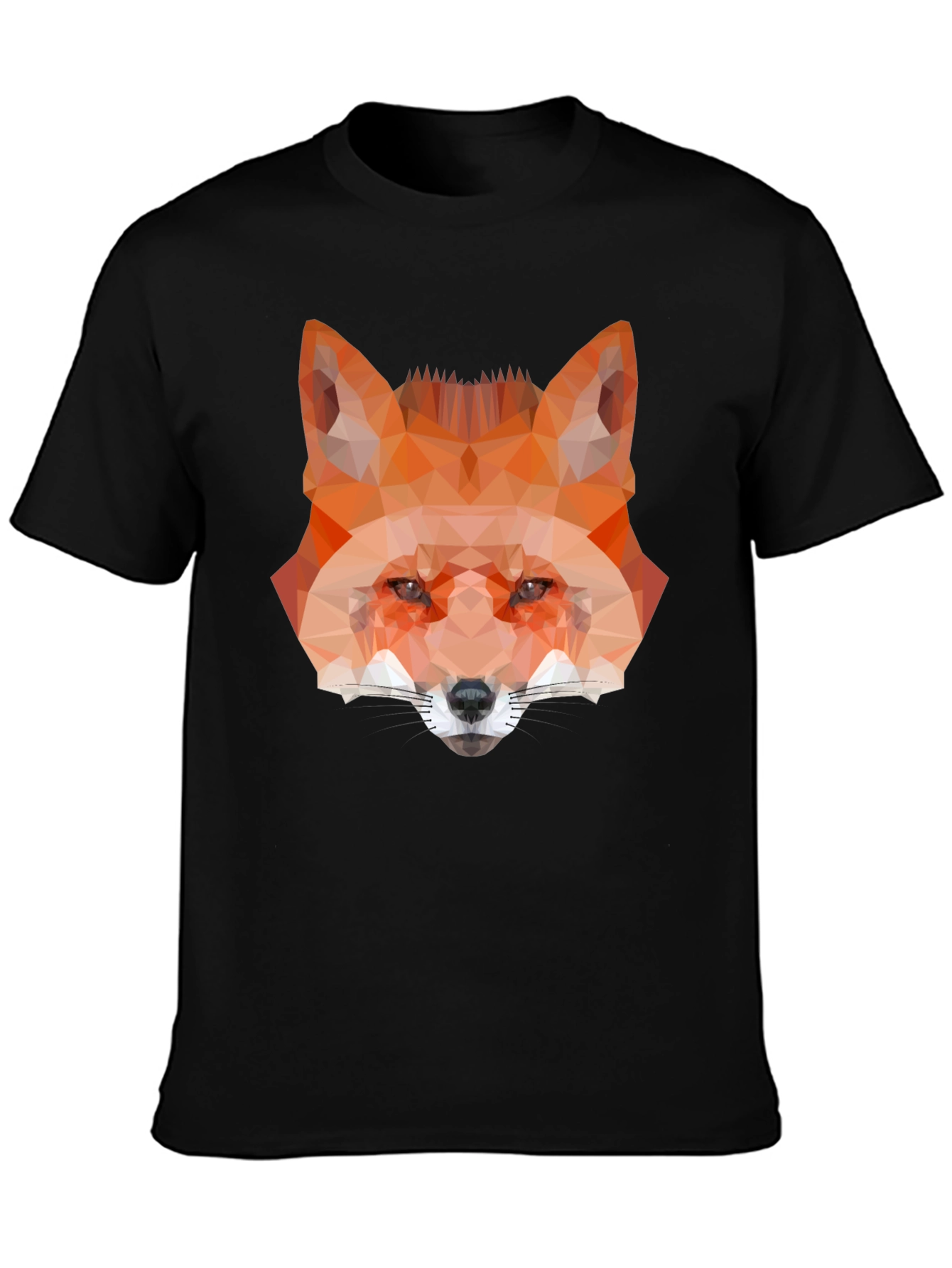 Geometric Fox Graphic Tee - Black