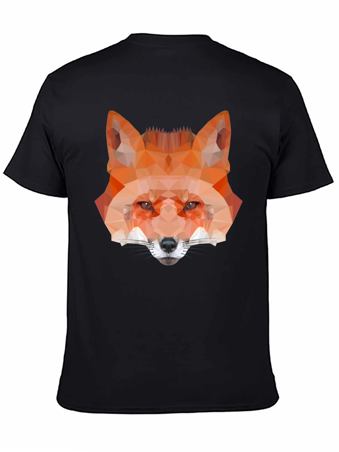 Geometric Fox Graphic Tee - Black
