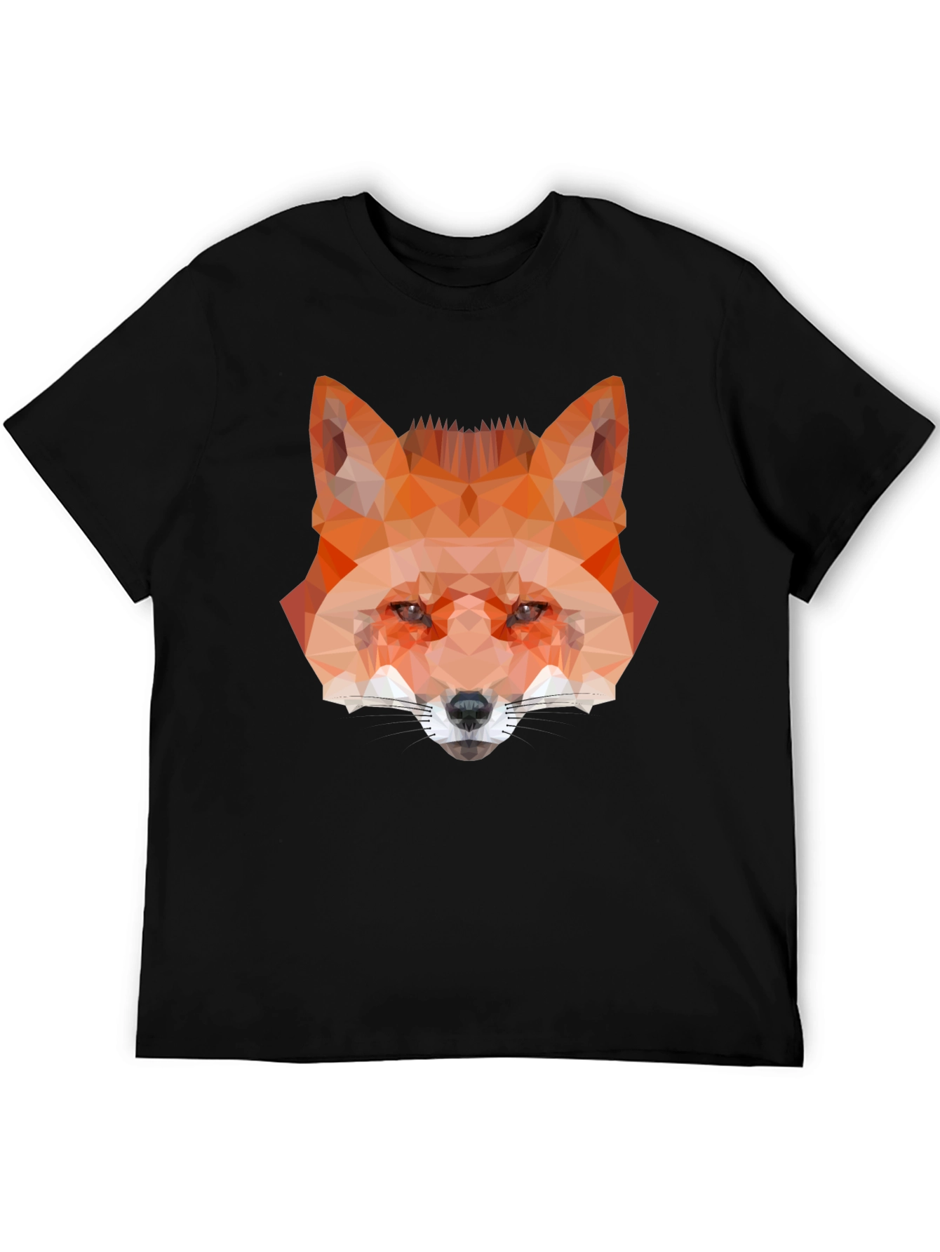 Geometric Fox Graphic Tee - Black