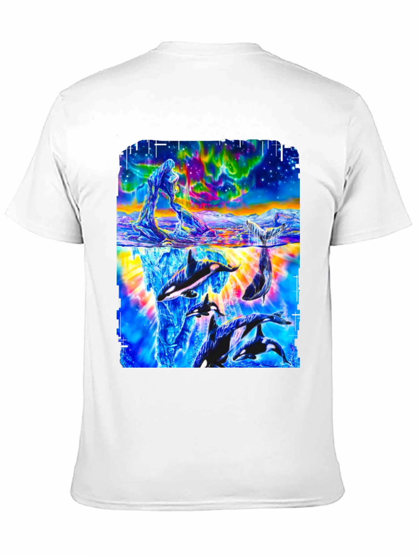 Orca Aurora Borealis Graphic Print T-Shirt