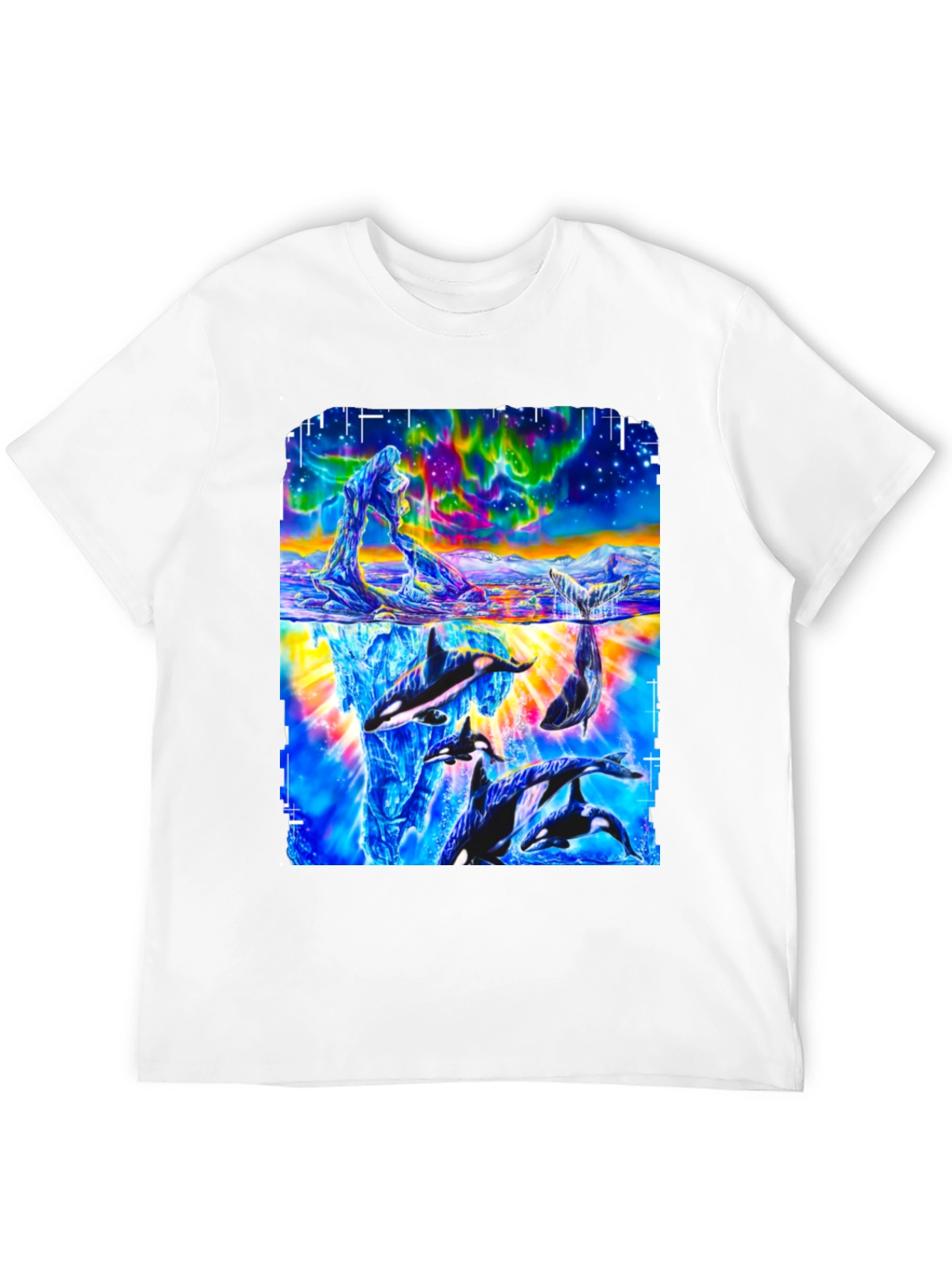 Orca Aurora Borealis Graphic Print T-Shirt