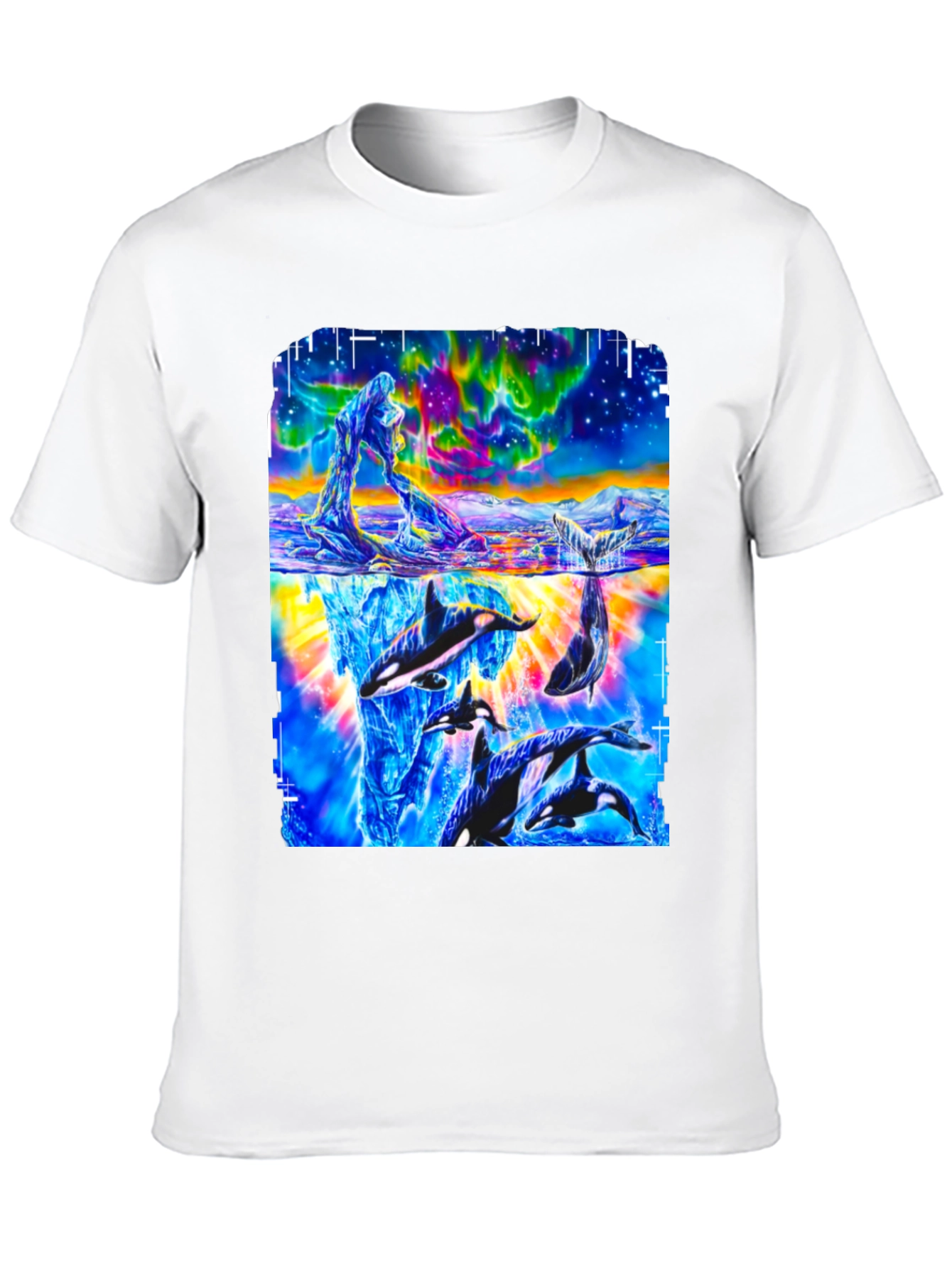 Orca Aurora Borealis Graphic Print T-Shirt