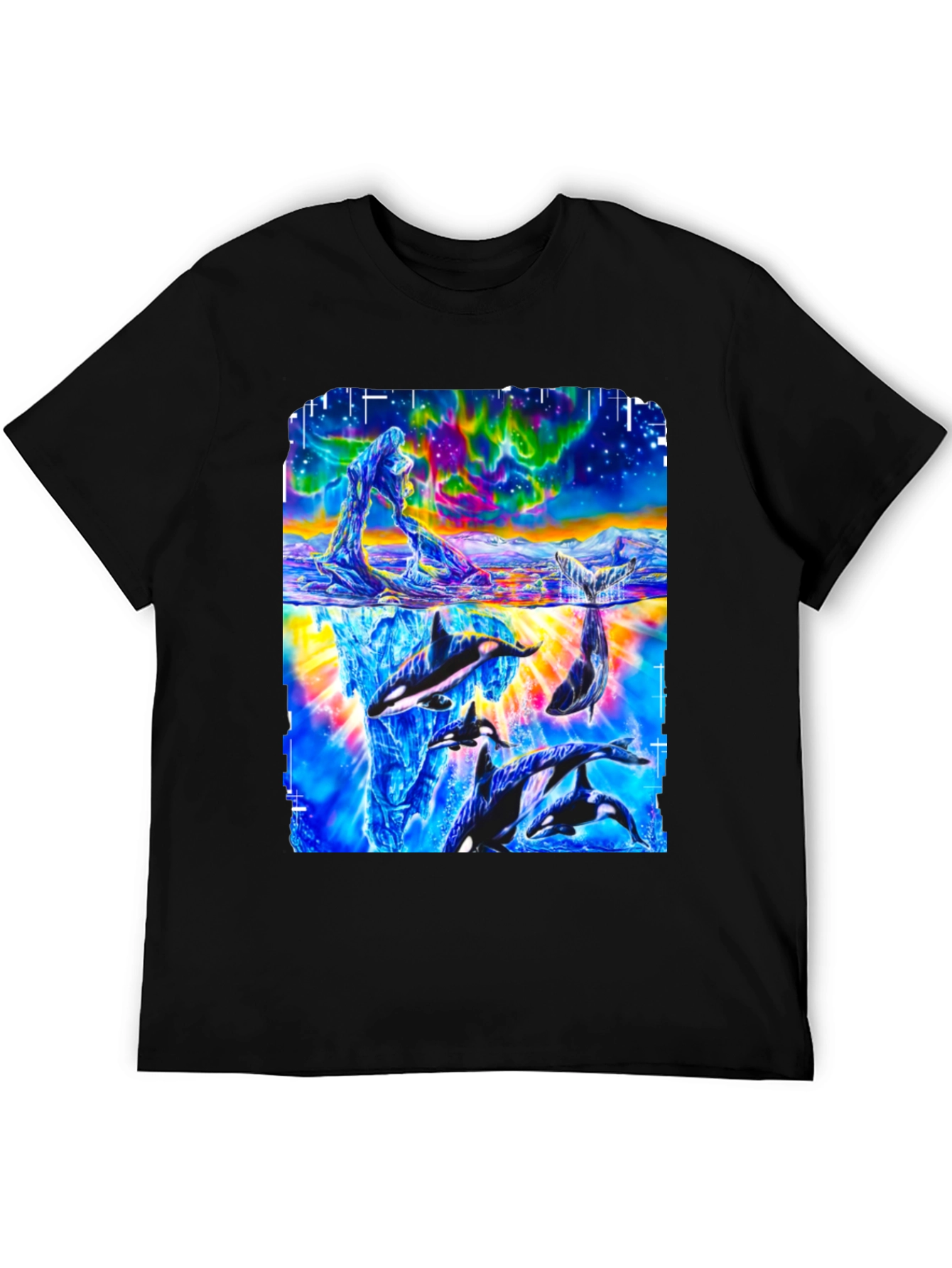 Orca Aurora Borealis Graphic Print T-Shirt