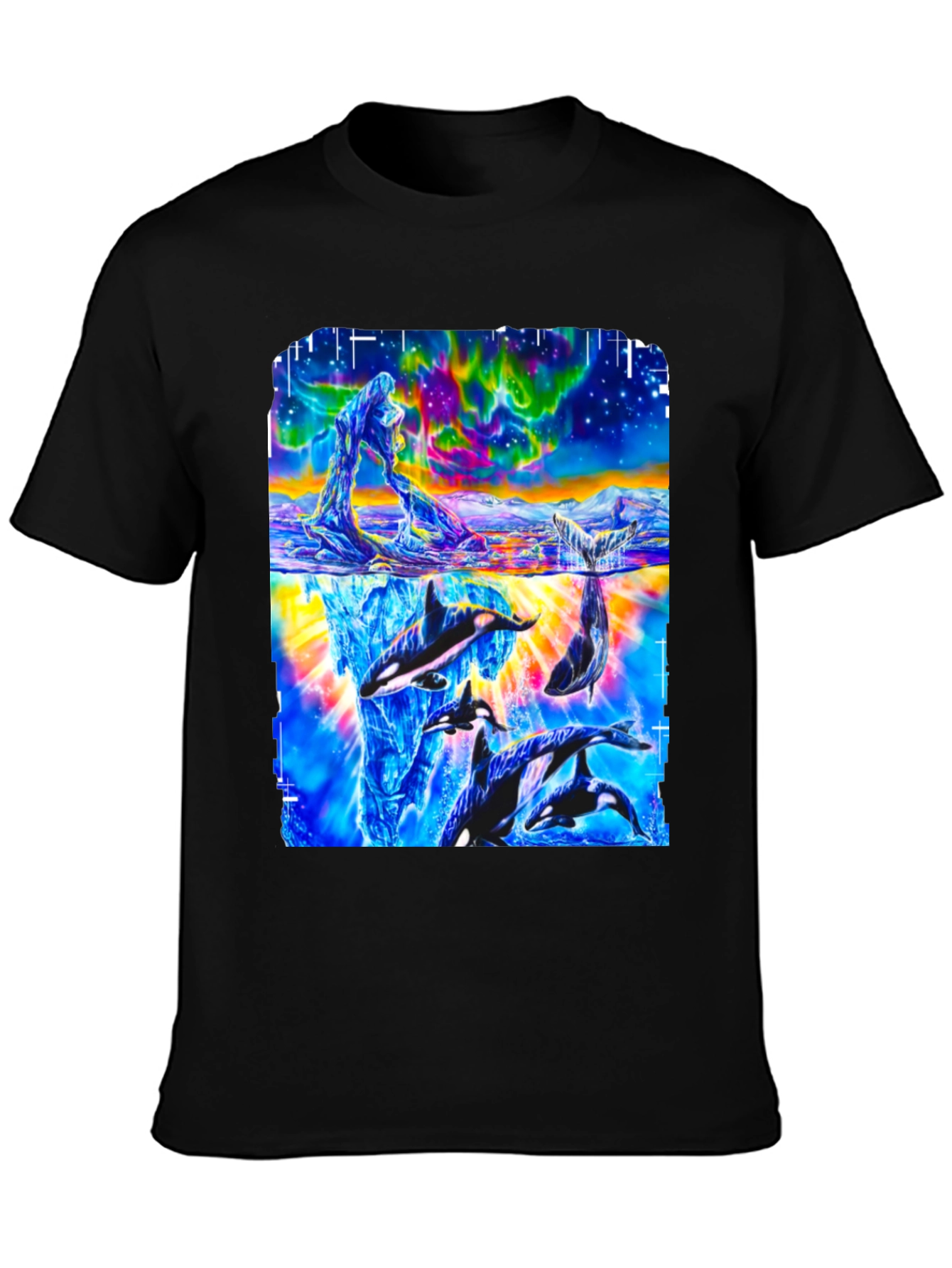 Orca Aurora Borealis Graphic Print T-Shirt