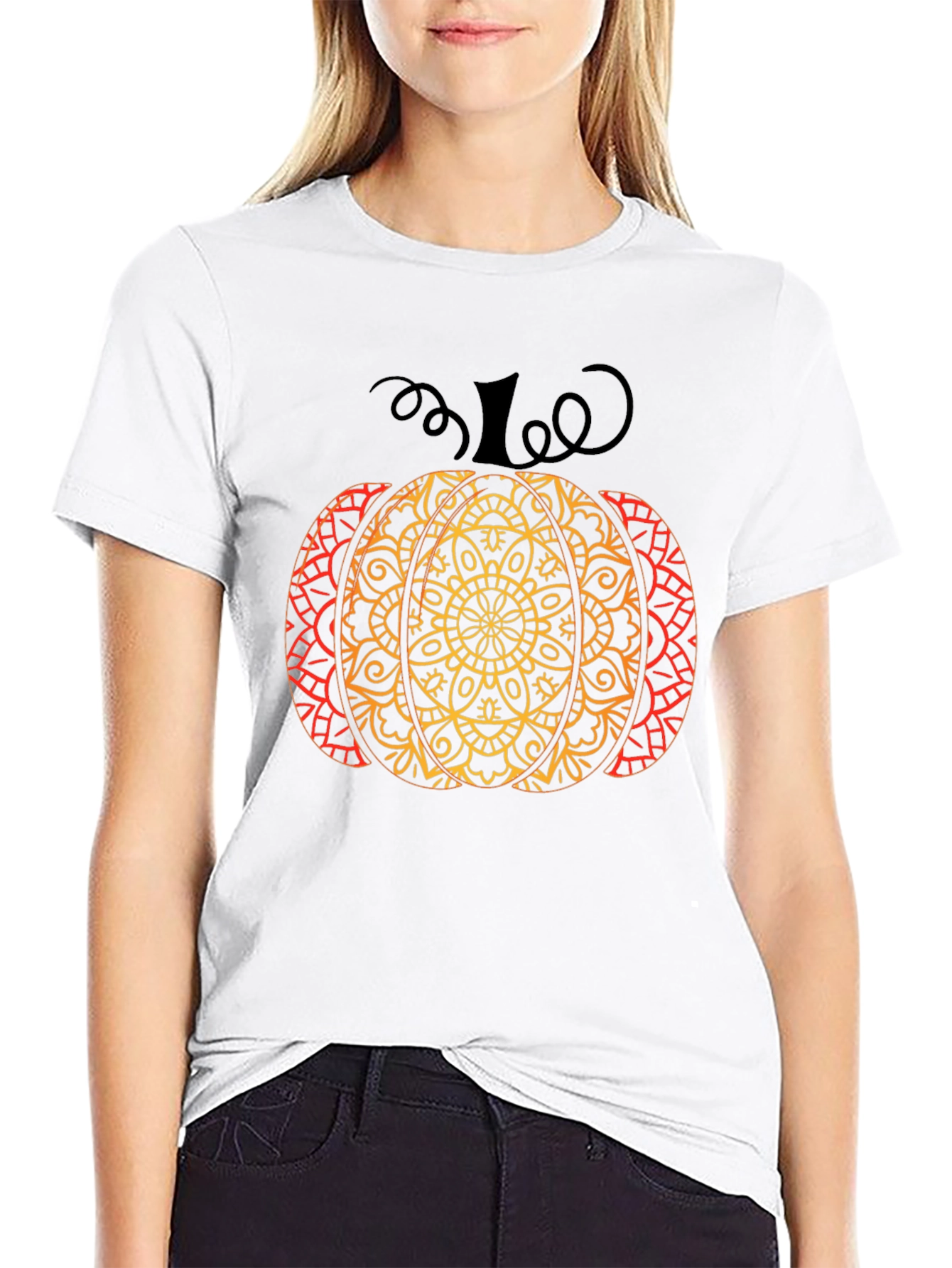 Fall Mandala Pumpkin T-Shirt - Autumn Style