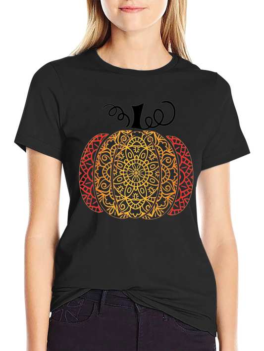 Fall Mandala Pumpkin T-Shirt - Autumn Style