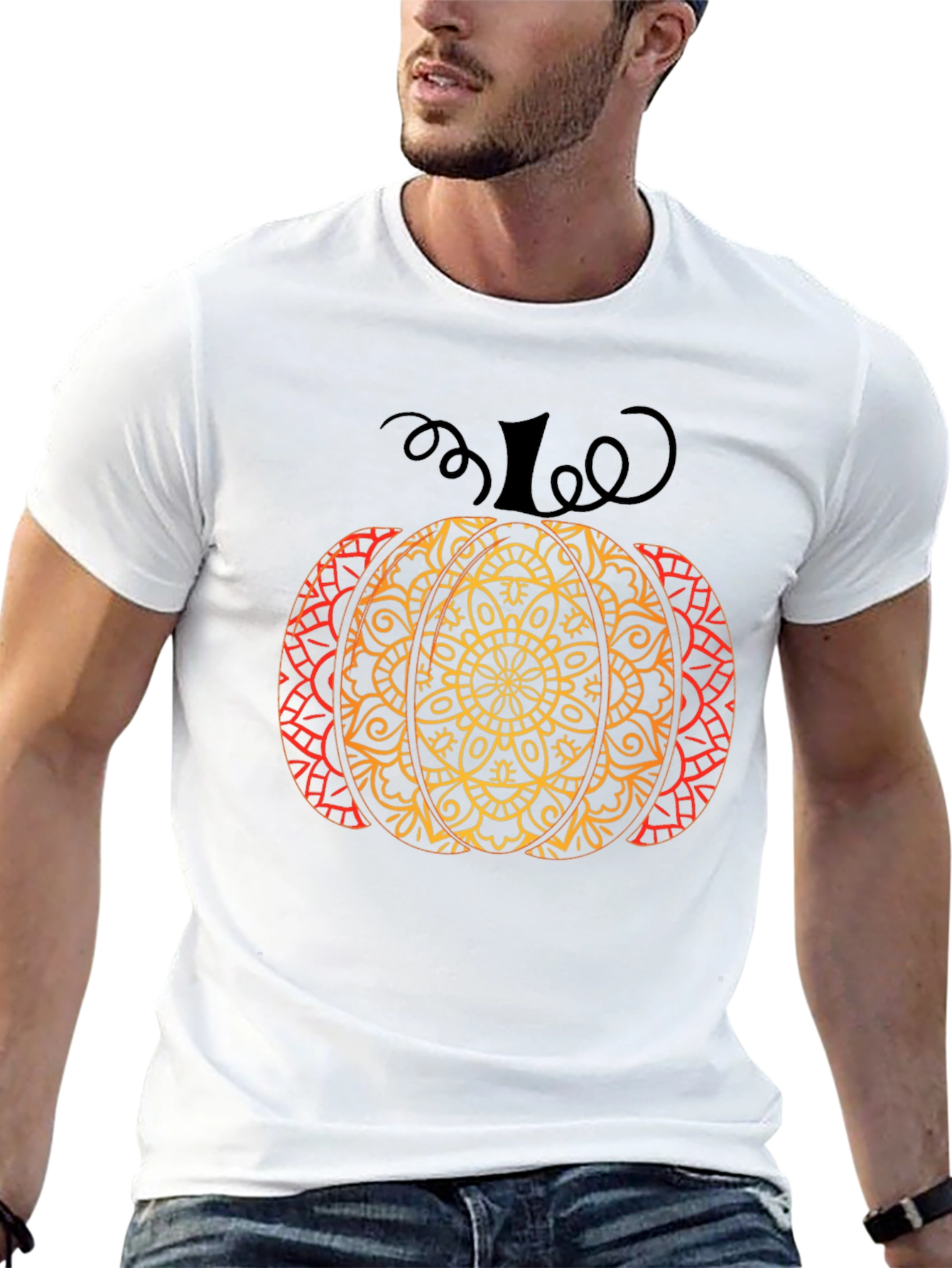Fall Mandala Pumpkin T-Shirt - Autumn Style
