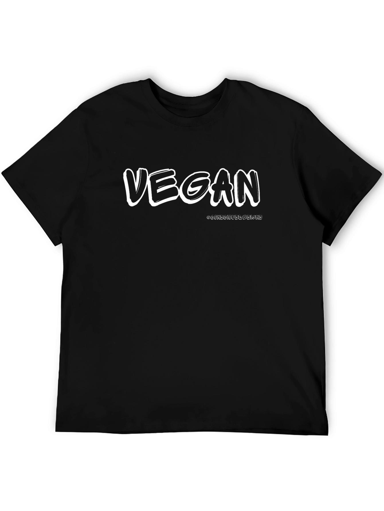 Vegan T-Shirt Black Casual Tee