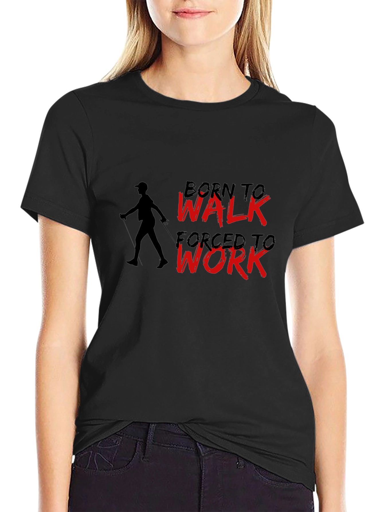 Born to Walk T-Shirt - Black Cotton Tee