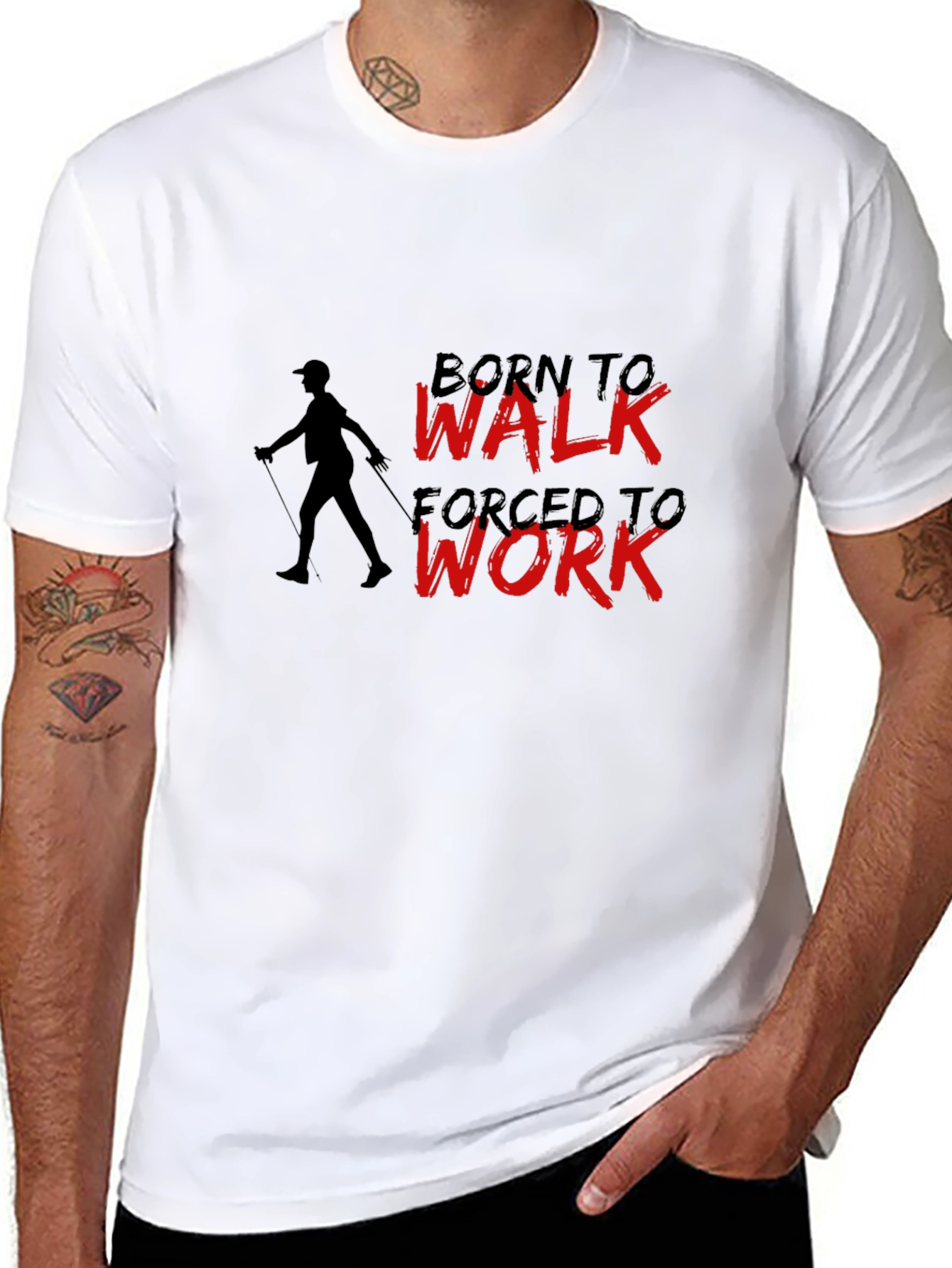 Born to Walk T-Shirt - Black Cotton Tee