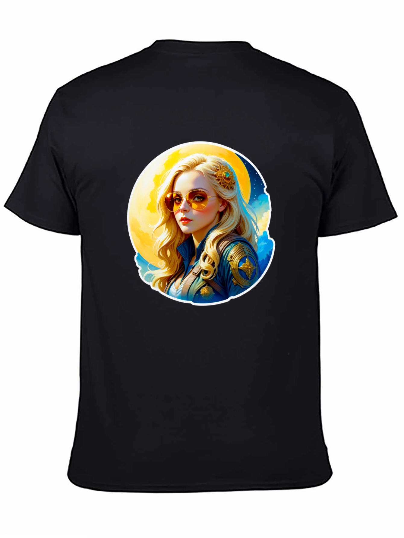 Retro Moonbeam T-Shirt - Black Cotton Tee