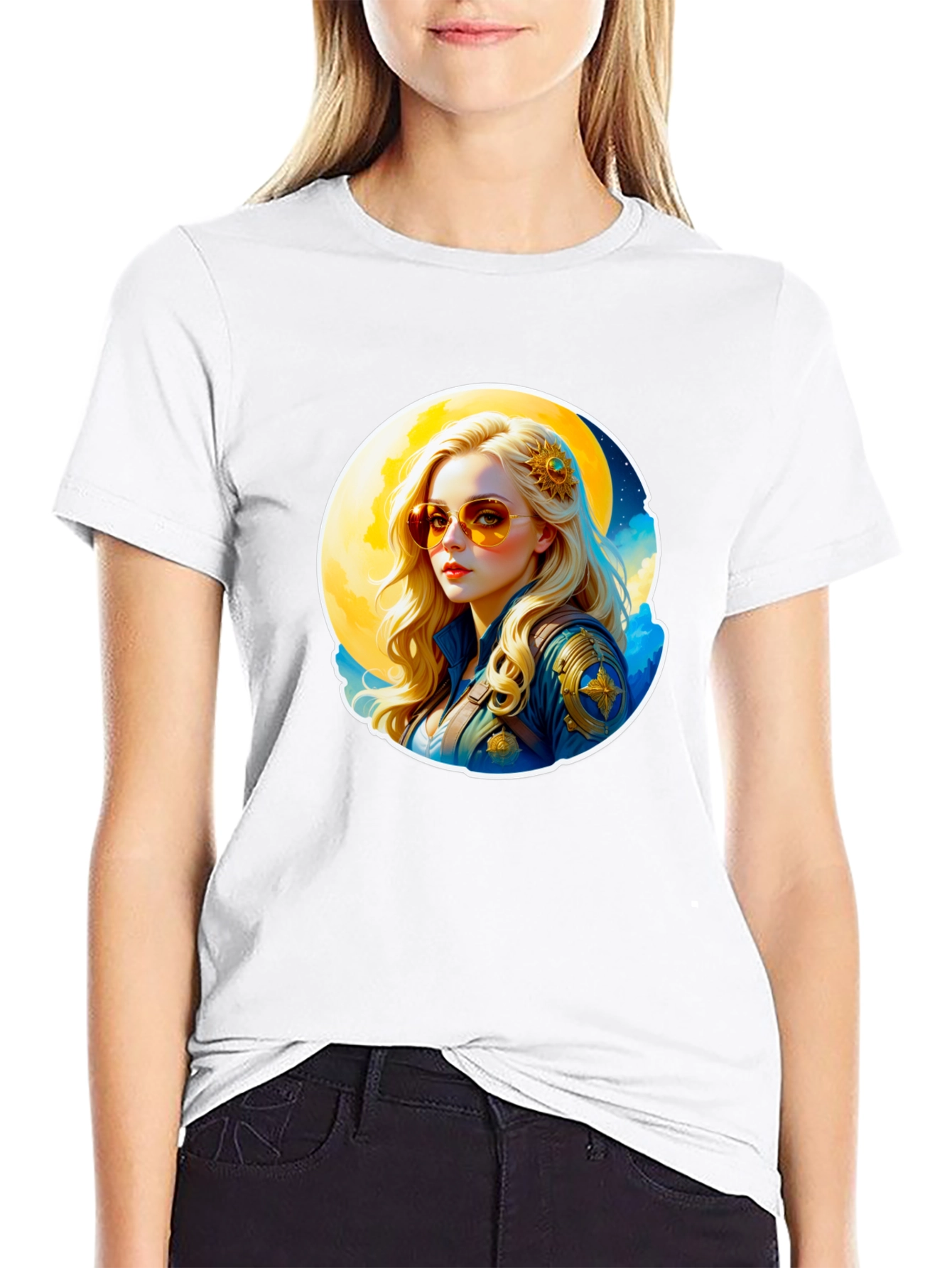 Retro Moonbeam T-Shirt - Black Cotton Tee
