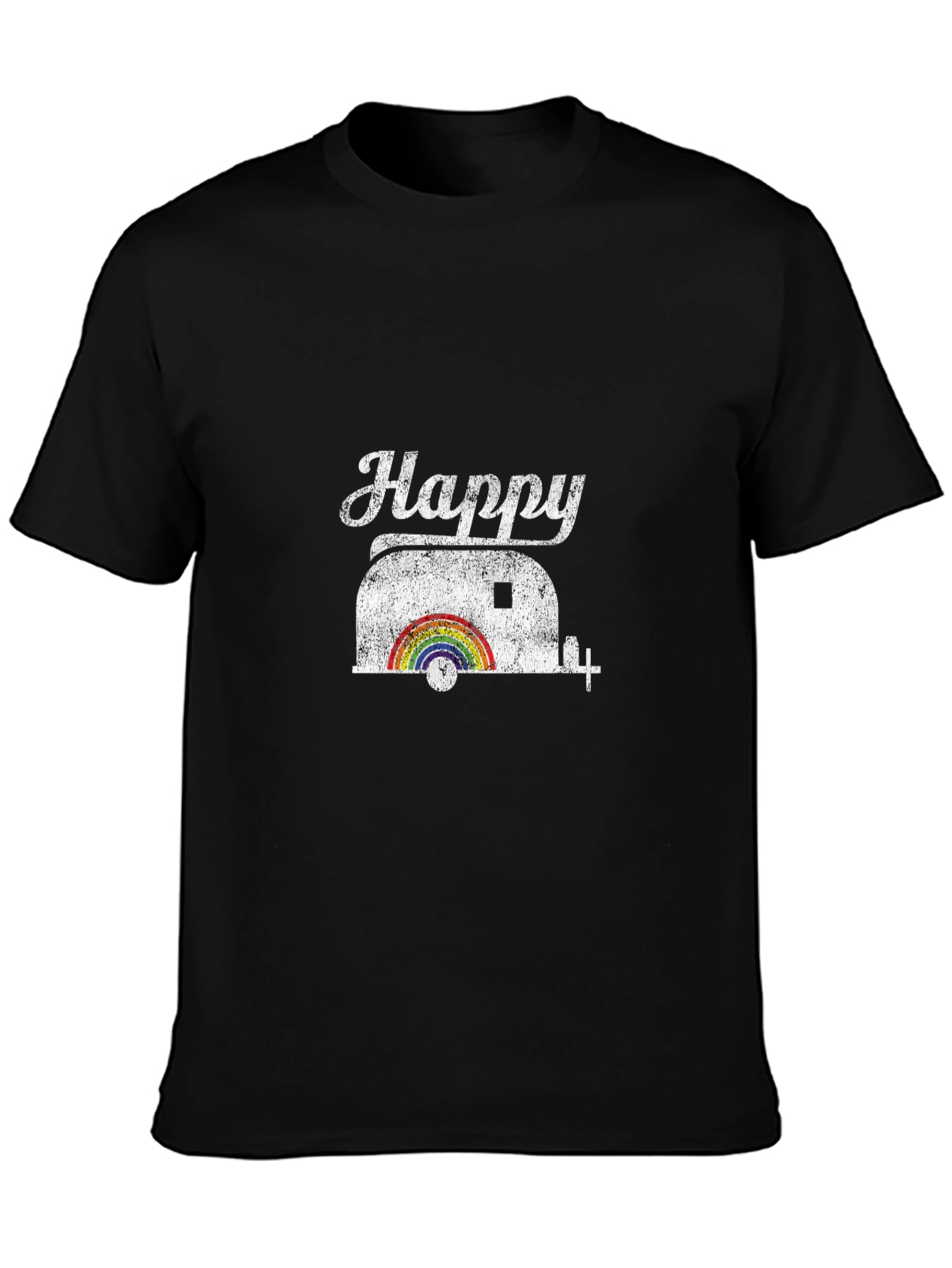 Happy Camper Rainbow Graphic T-Shirt