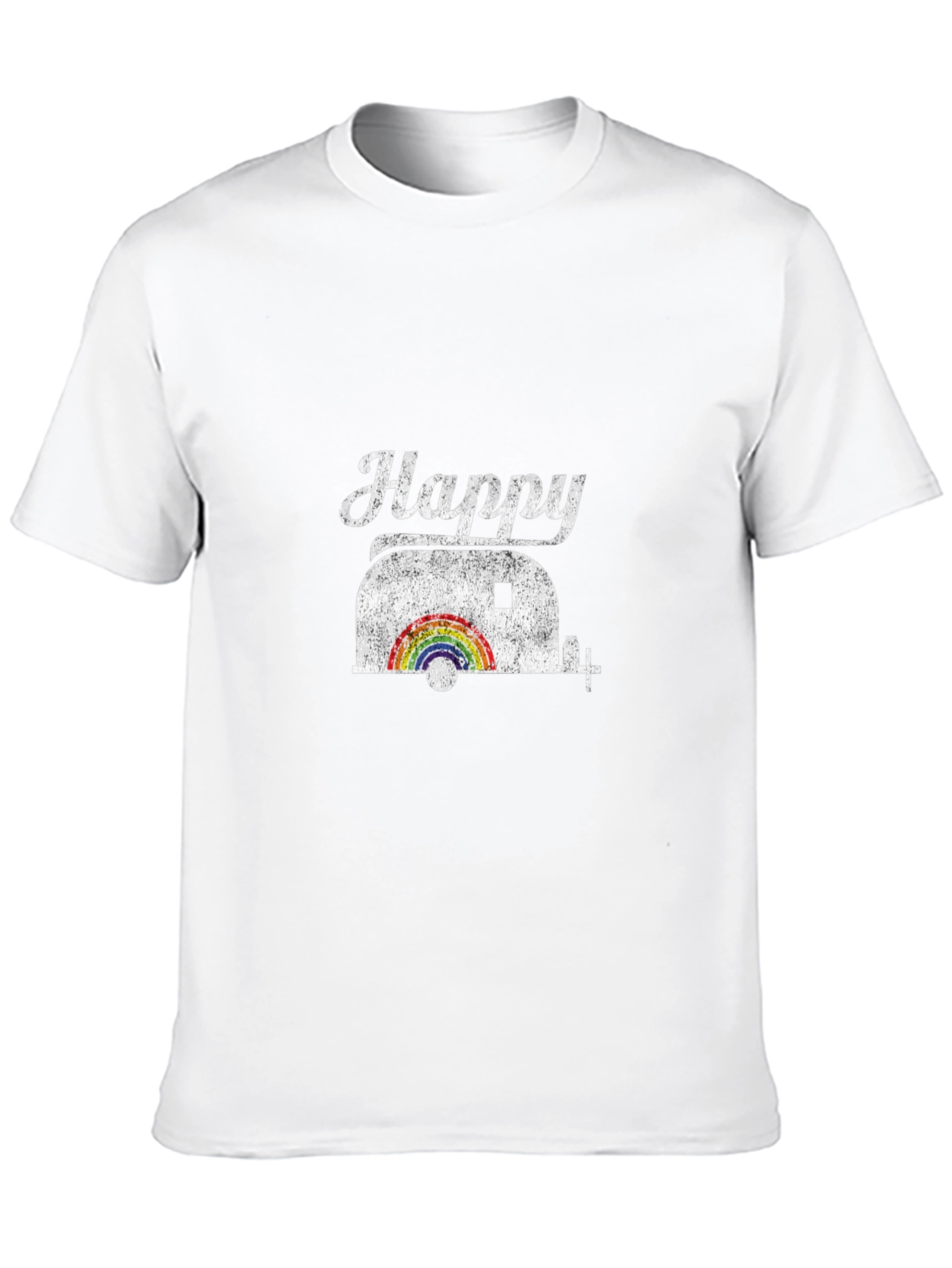 Happy Camper Rainbow Graphic T-Shirt