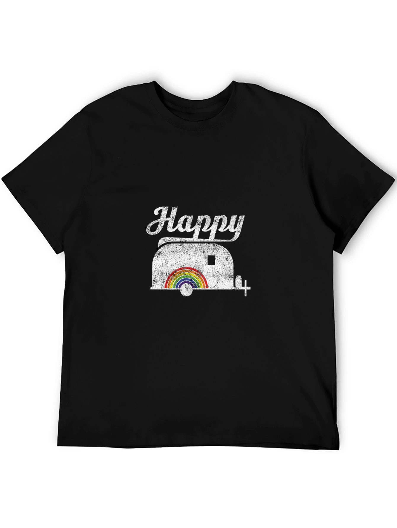 Happy Camper Rainbow Graphic T-Shirt