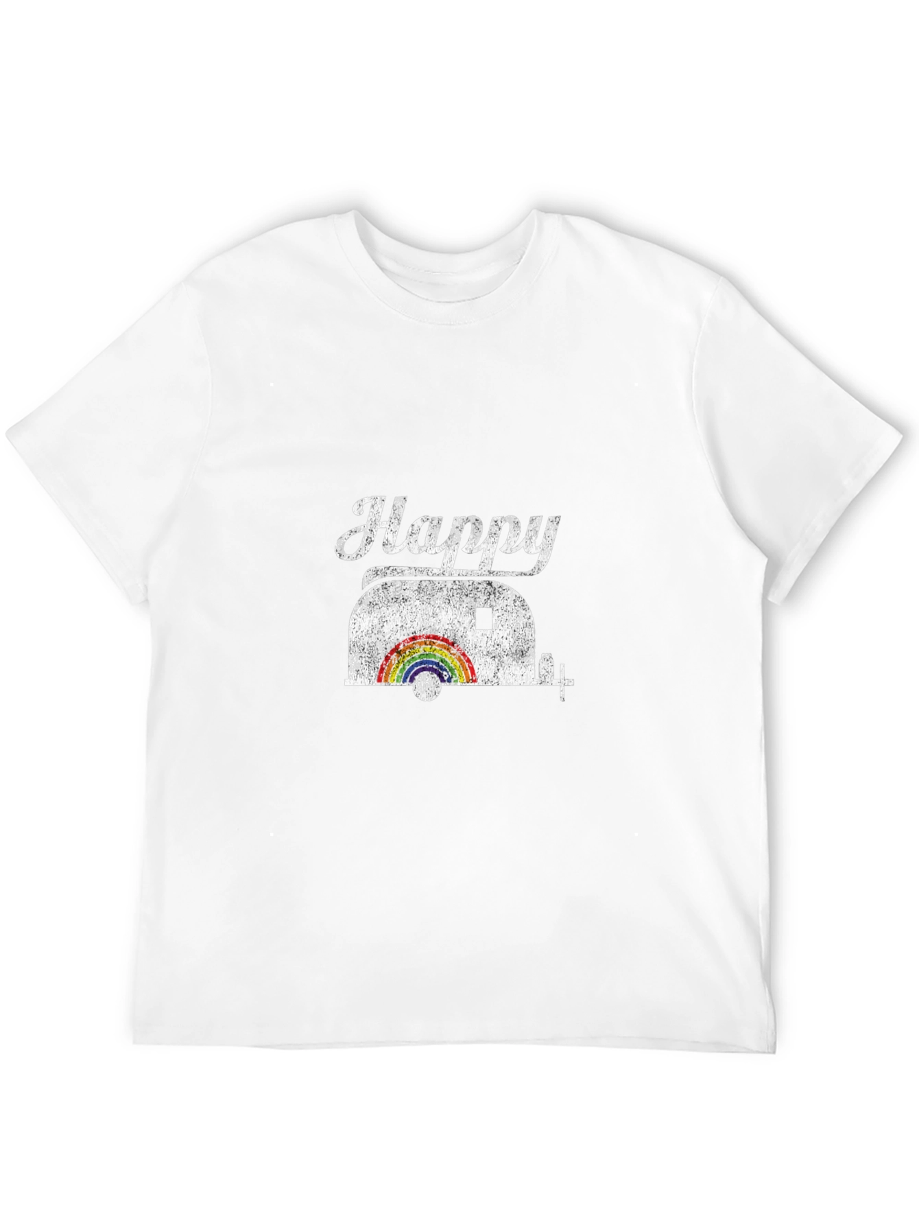 Happy Camper Rainbow Graphic T-Shirt