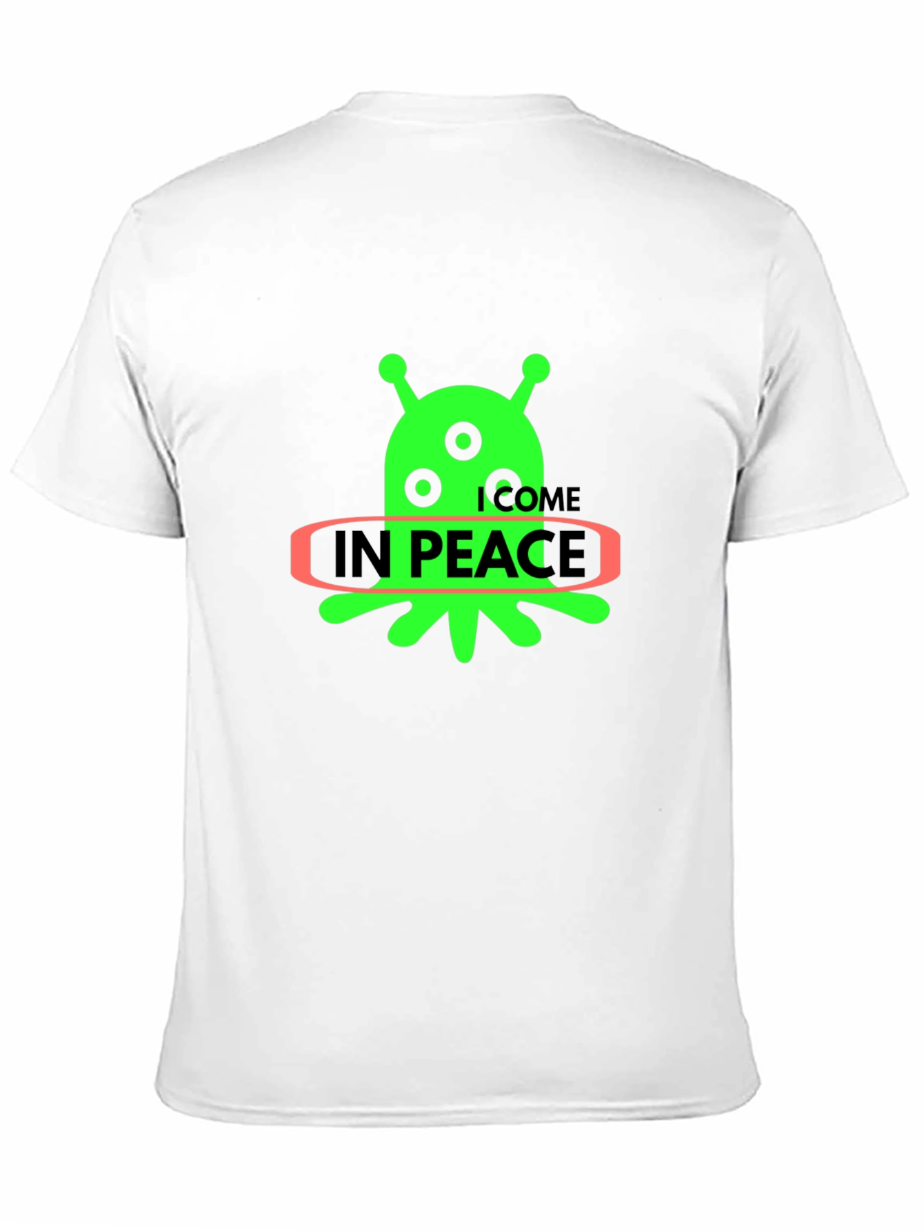 Alien In Peace Graphic T-Shirt - Black Cotton Blend