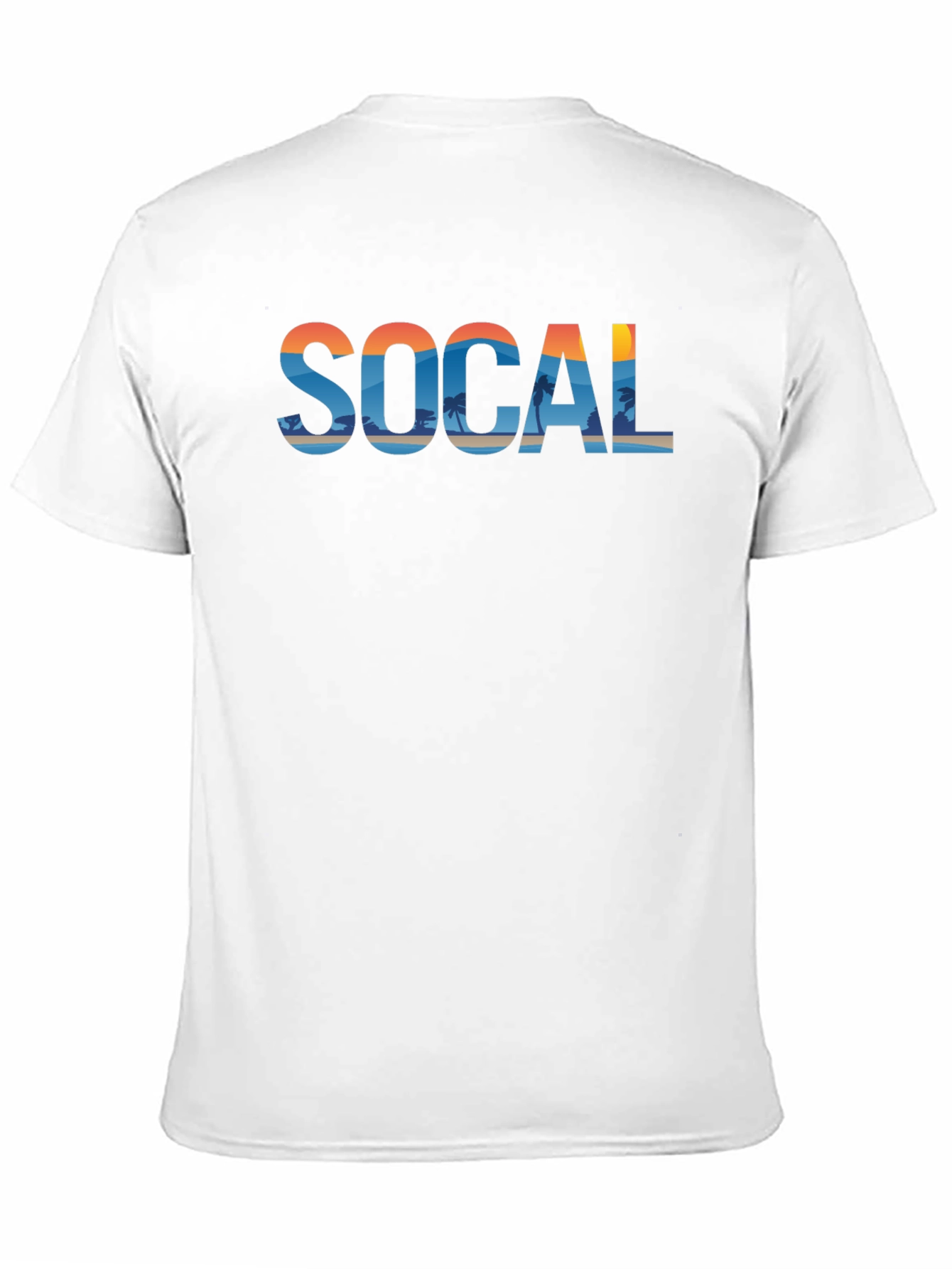 SoCal Beach Print Mens Black Graphic Tee