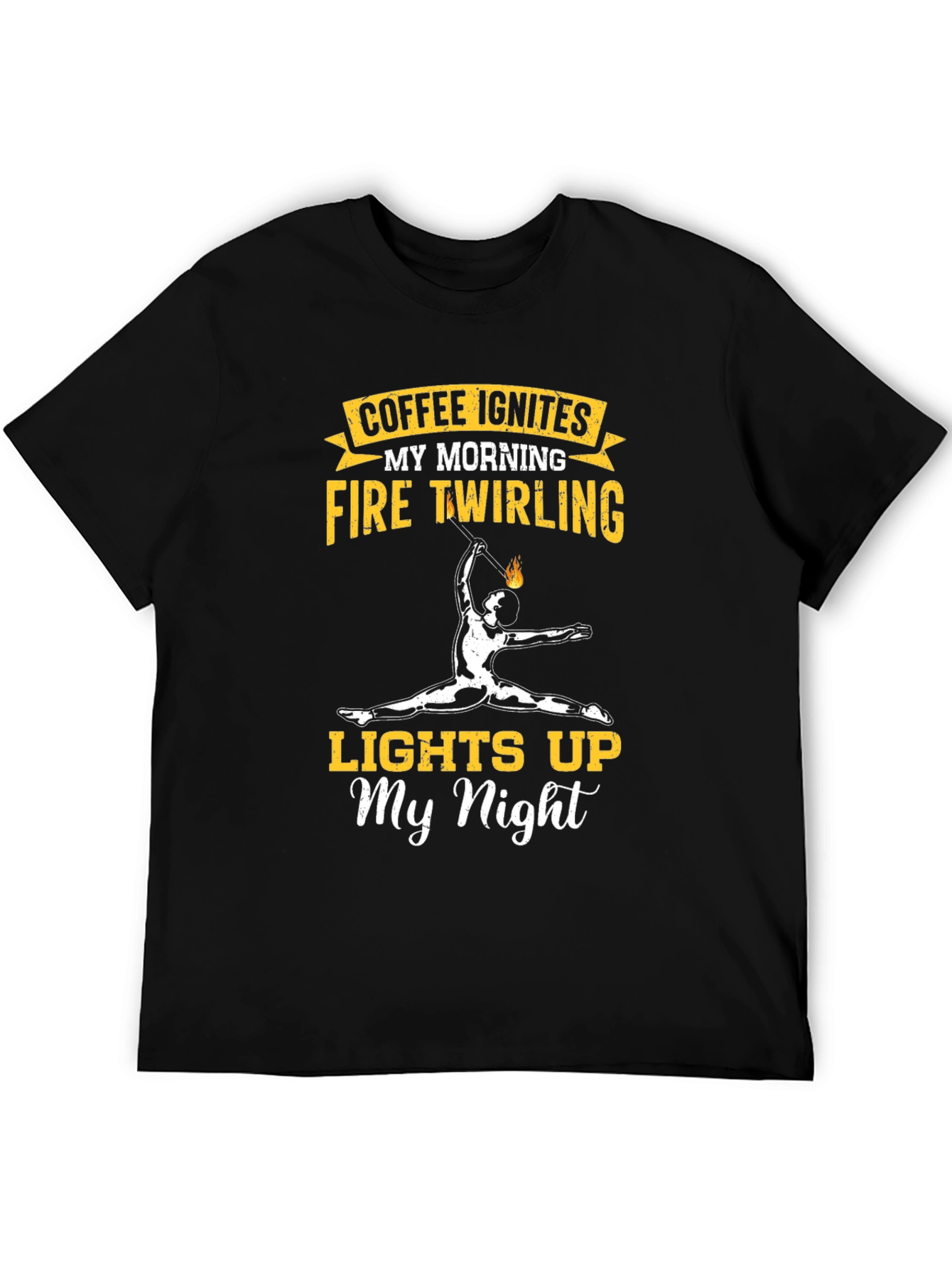 Coffee Ignites Fire Twirling Graphic Tee