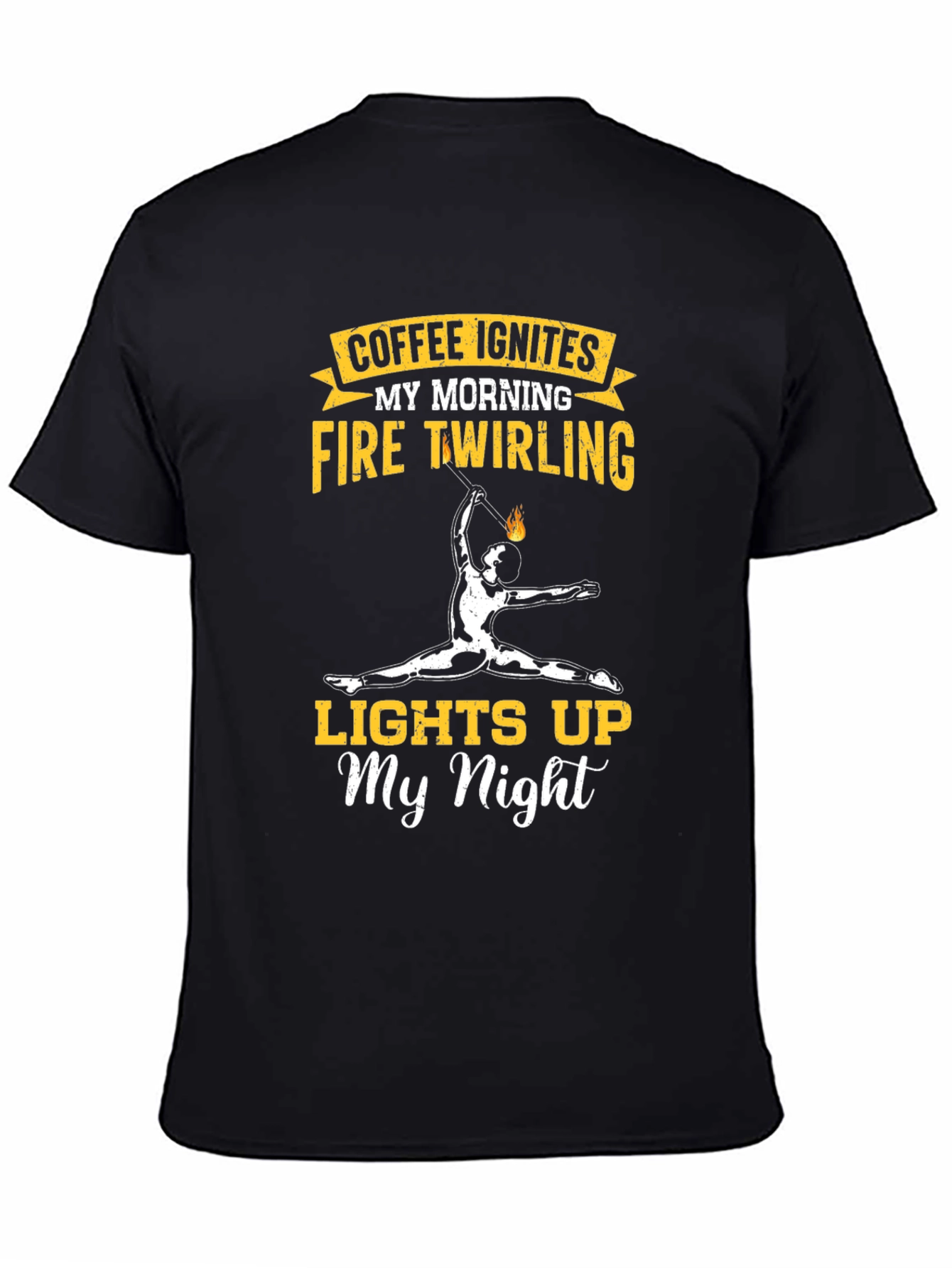 Coffee Ignites Fire Twirling Graphic Tee