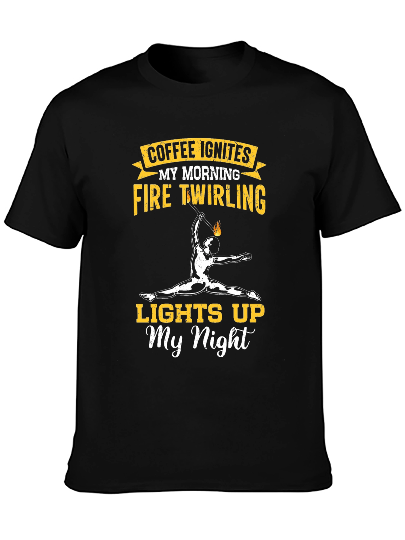 Coffee Ignites Fire Twirling Graphic Tee