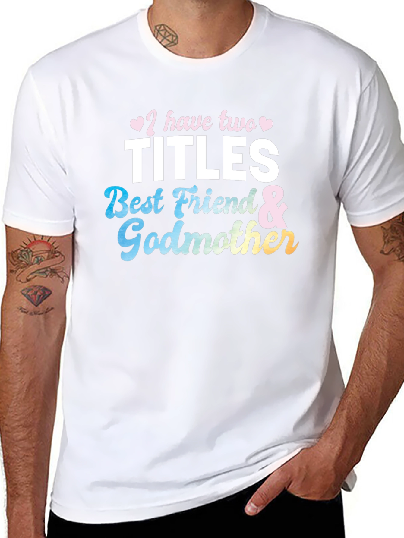 Two Titles Best Friend & Godmother Black T-Shirt